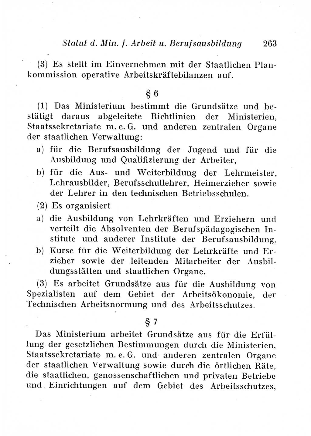 Staats- und verwaltungsrechtliche Gesetze der Deutschen Demokratischen Republik (DDR) 1958, Seite 263 (StVerwR Ges. DDR 1958, S. 263)