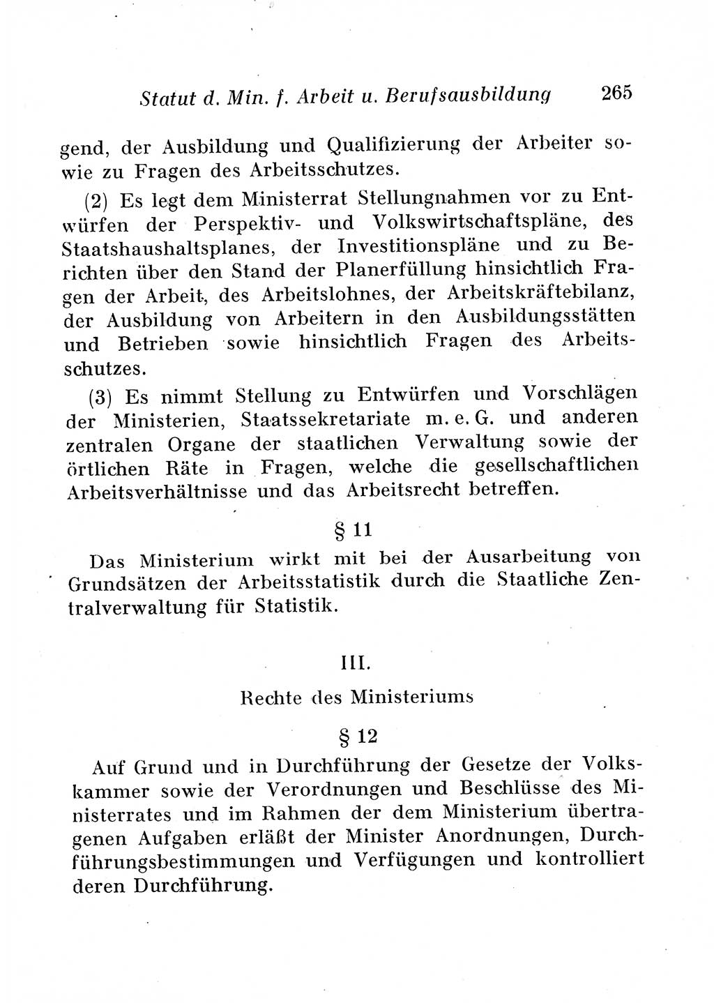Staats- und verwaltungsrechtliche Gesetze der Deutschen Demokratischen Republik (DDR) 1958, Seite 265 (StVerwR Ges. DDR 1958, S. 265)