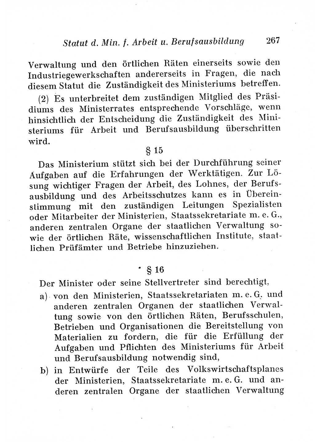 Staats- und verwaltungsrechtliche Gesetze der Deutschen Demokratischen Republik (DDR) 1958, Seite 267 (StVerwR Ges. DDR 1958, S. 267)