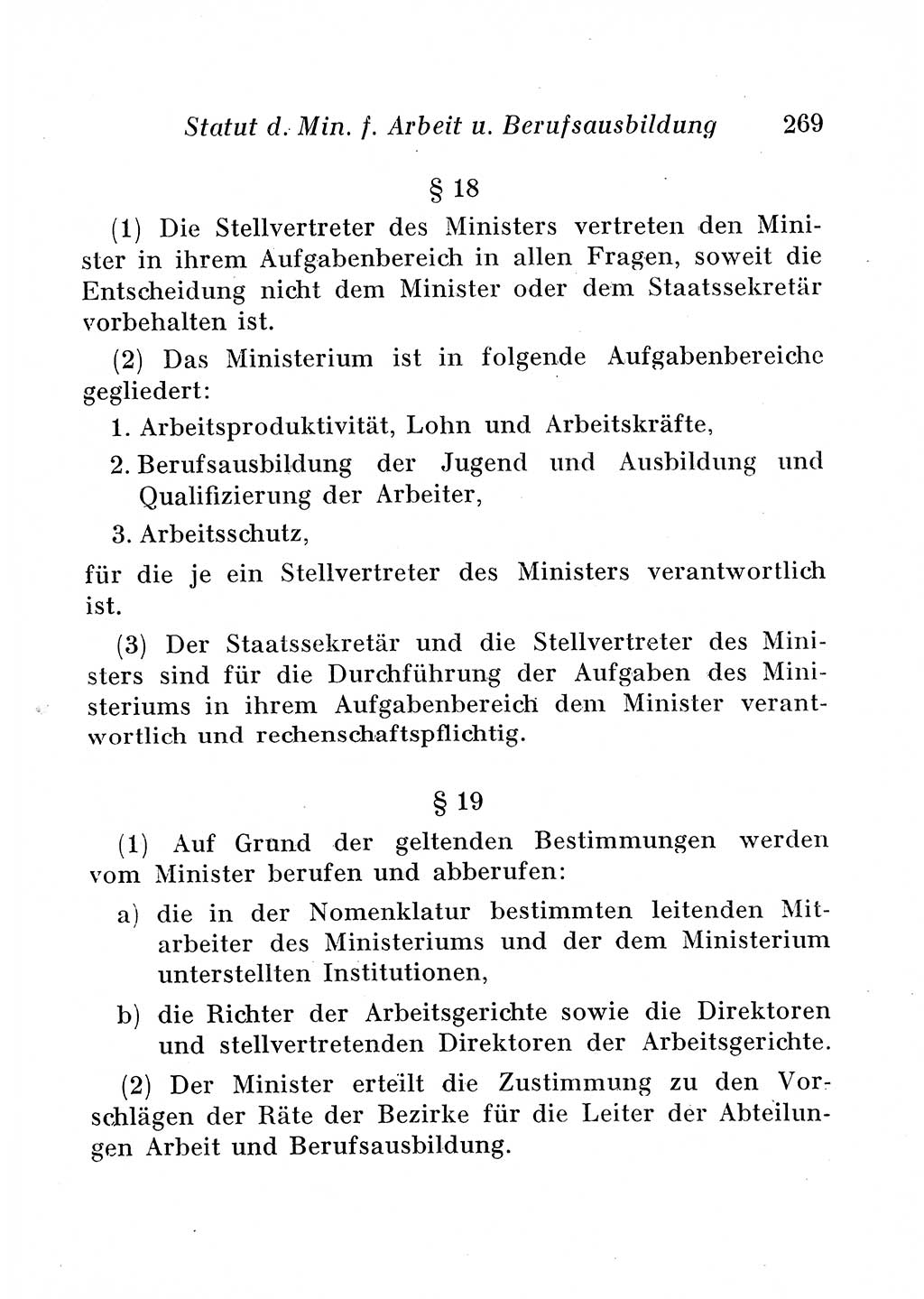 Staats- und verwaltungsrechtliche Gesetze der Deutschen Demokratischen Republik (DDR) 1958, Seite 269 (StVerwR Ges. DDR 1958, S. 269)