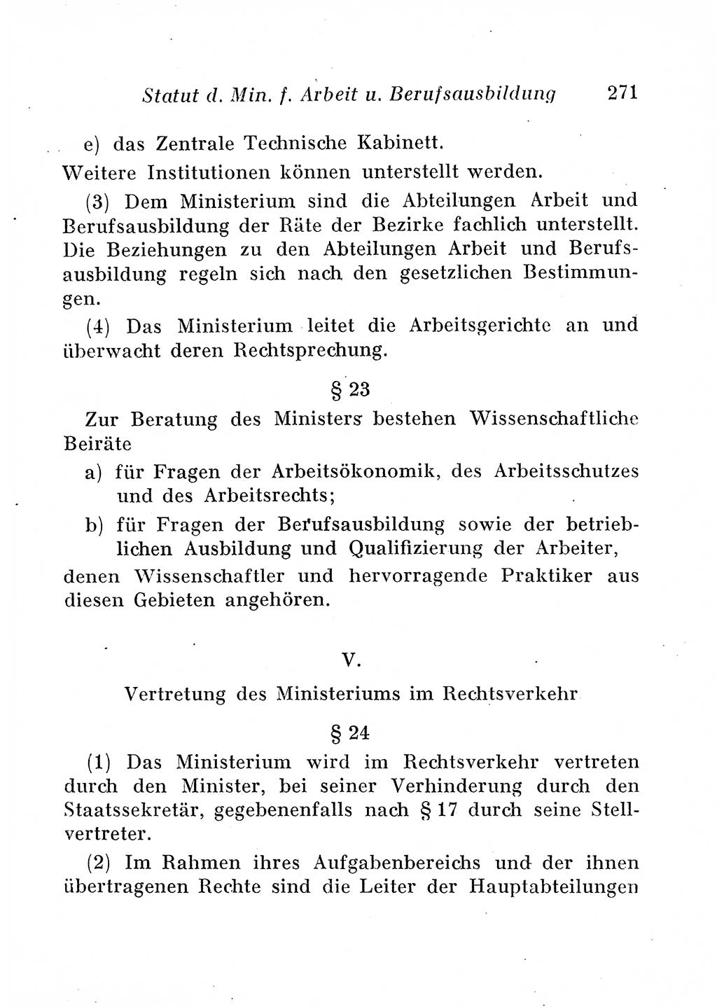 Staats- und verwaltungsrechtliche Gesetze der Deutschen Demokratischen Republik (DDR) 1958, Seite 271 (StVerwR Ges. DDR 1958, S. 271)