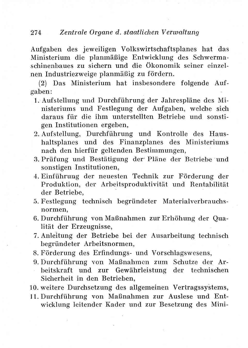Staats- und verwaltungsrechtliche Gesetze der Deutschen Demokratischen Republik (DDR) 1958, Seite 274 (StVerwR Ges. DDR 1958, S. 274)