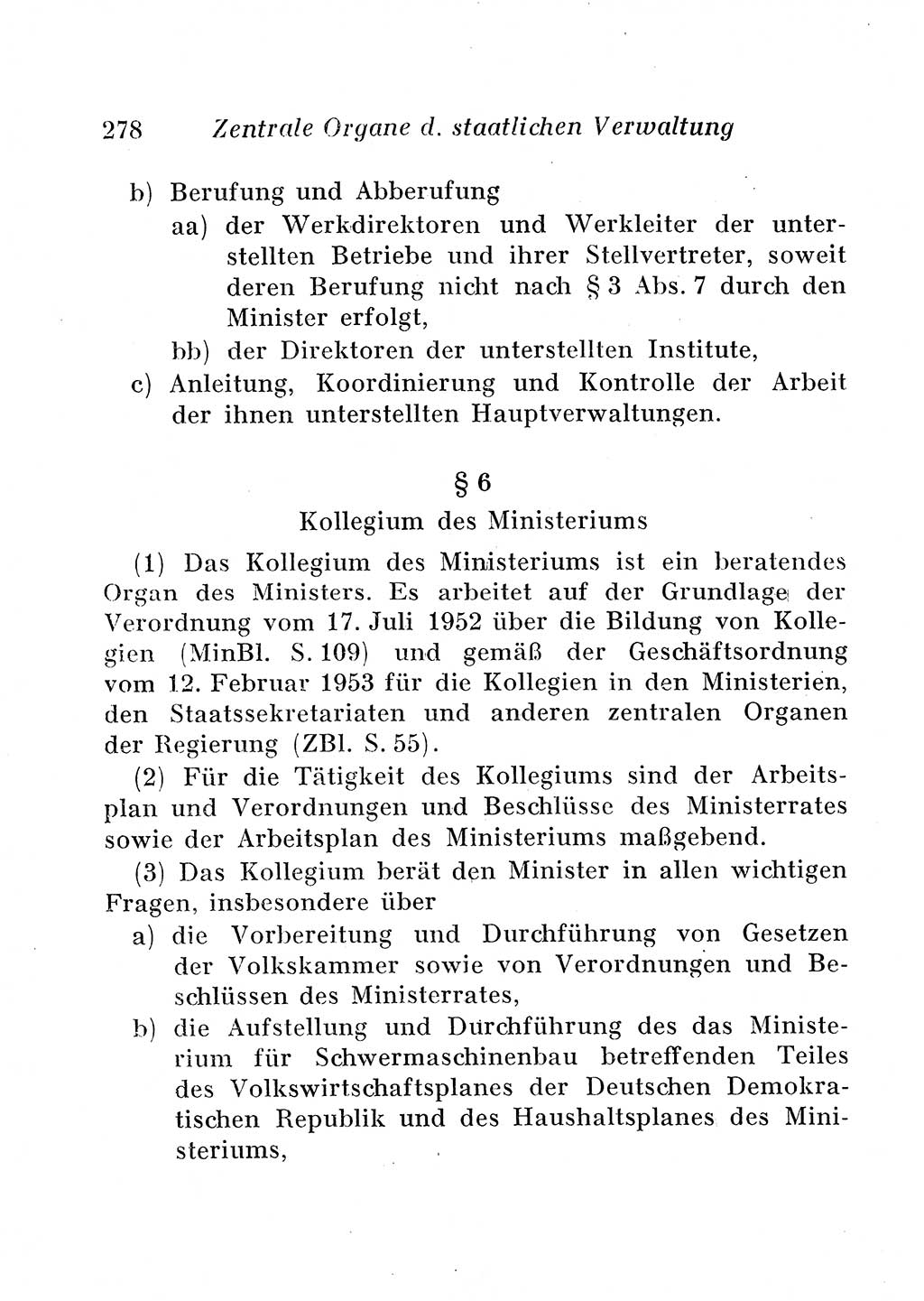 Staats- und verwaltungsrechtliche Gesetze der Deutschen Demokratischen Republik (DDR) 1958, Seite 278 (StVerwR Ges. DDR 1958, S. 278)