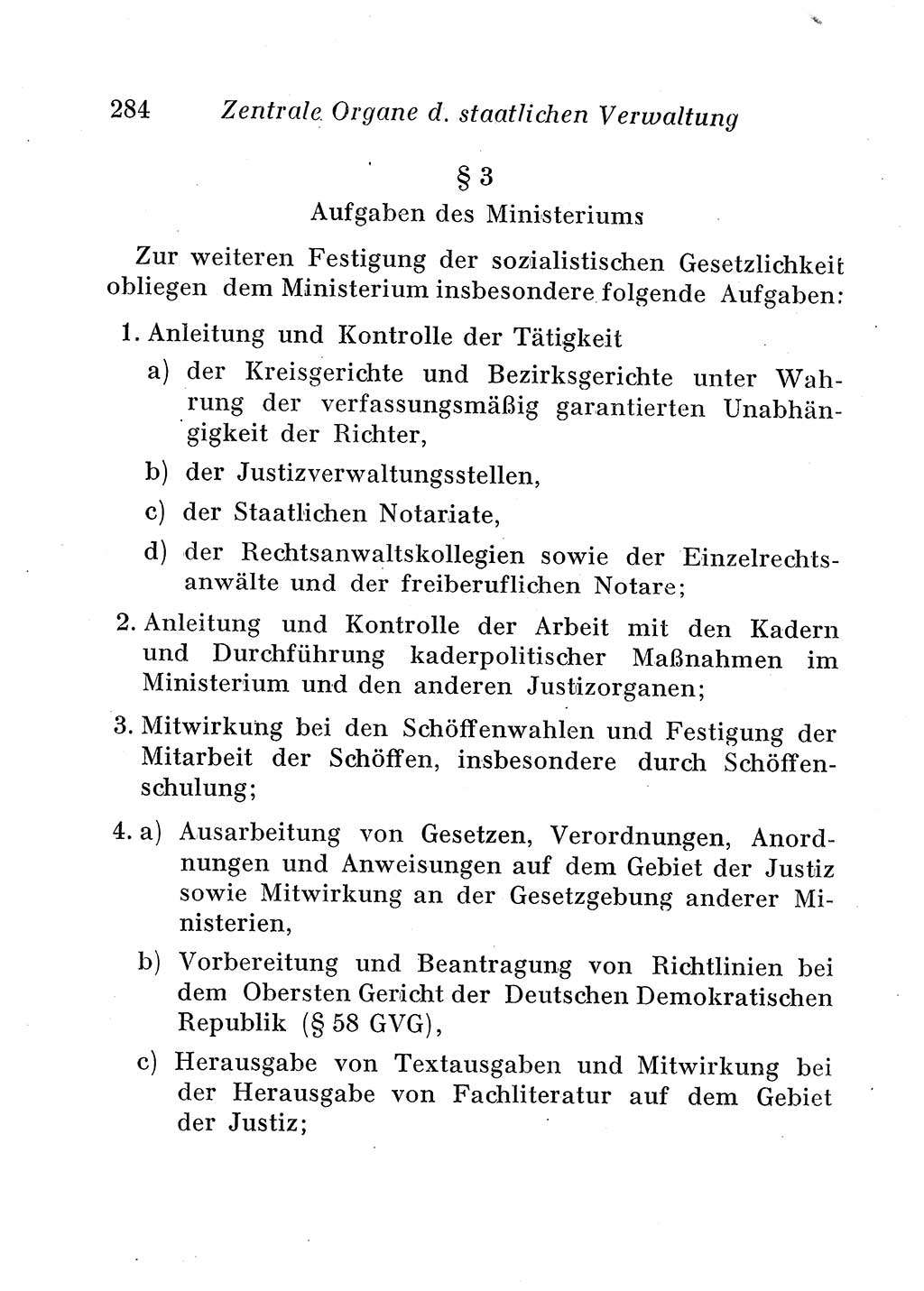 Staats- und verwaltungsrechtliche Gesetze der Deutschen Demokratischen Republik (DDR) 1958, Seite 284 (StVerwR Ges. DDR 1958, S. 284)