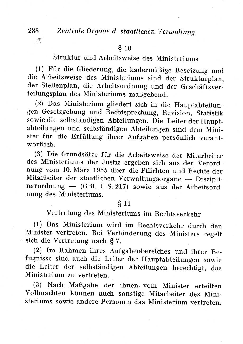 Staats- und verwaltungsrechtliche Gesetze der Deutschen Demokratischen Republik (DDR) 1958, Seite 288 (StVerwR Ges. DDR 1958, S. 288)