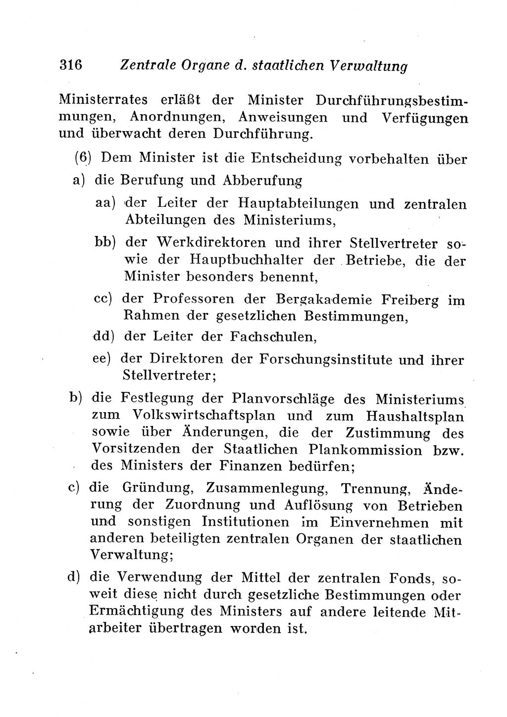 Staats- und verwaltungsrechtliche Gesetze der Deutschen Demokratischen Republik (DDR) 1958, Seite 316 (StVerwR Ges. DDR 1958, S. 316)