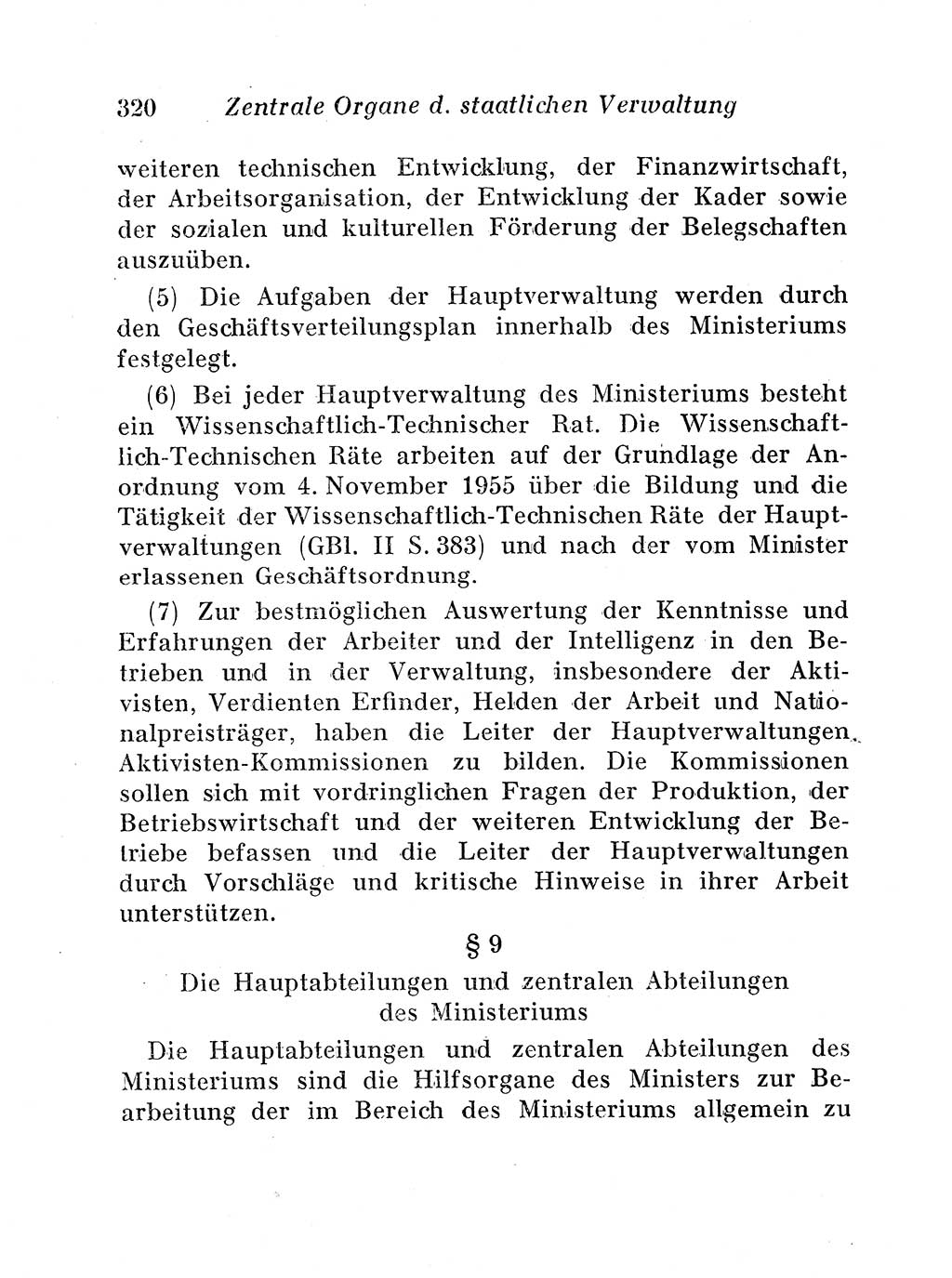 Staats- und verwaltungsrechtliche Gesetze der Deutschen Demokratischen Republik (DDR) 1958, Seite 320 (StVerwR Ges. DDR 1958, S. 320)