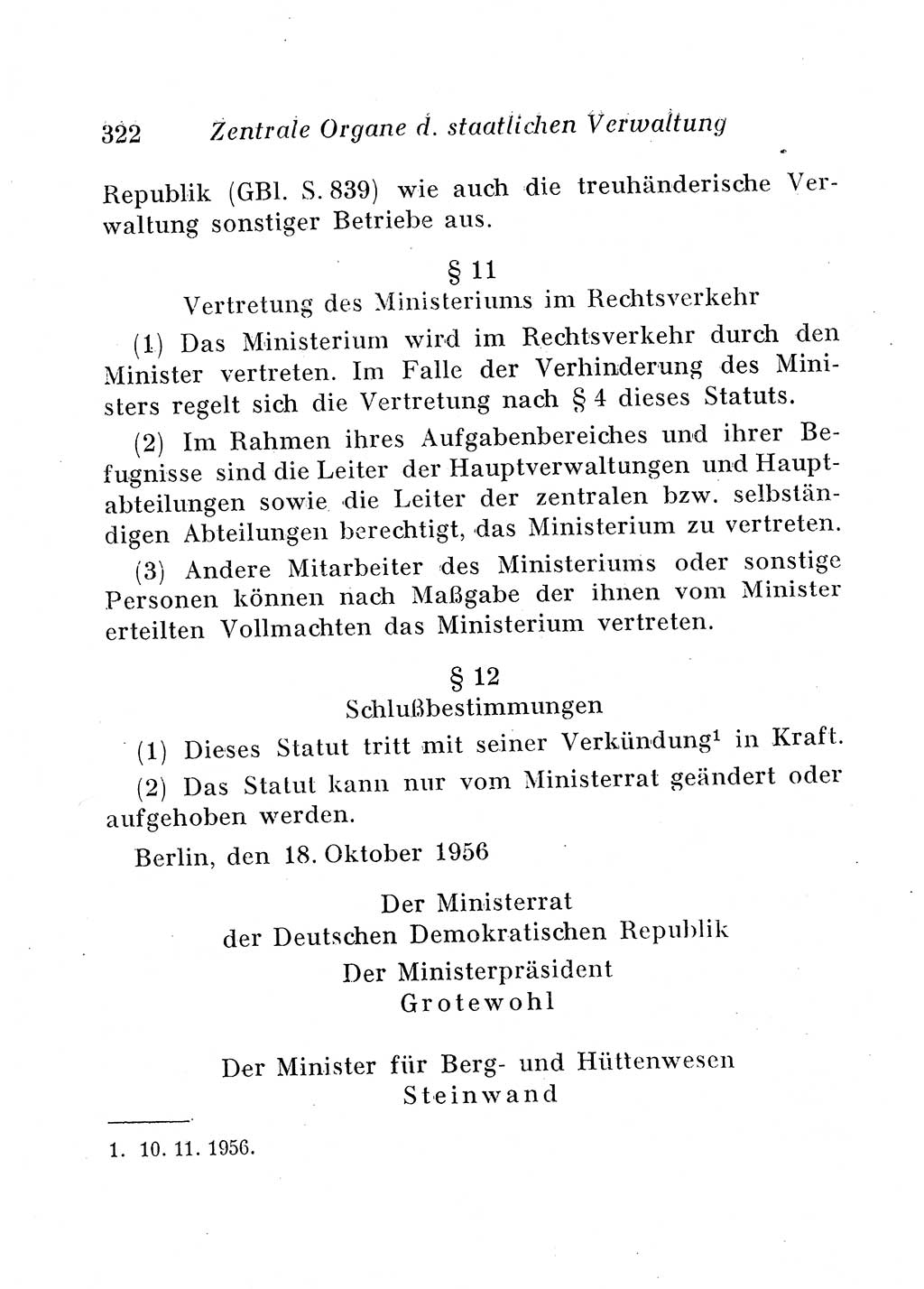Staats- und verwaltungsrechtliche Gesetze der Deutschen Demokratischen Republik (DDR) 1958, Seite 322 (StVerwR Ges. DDR 1958, S. 322)