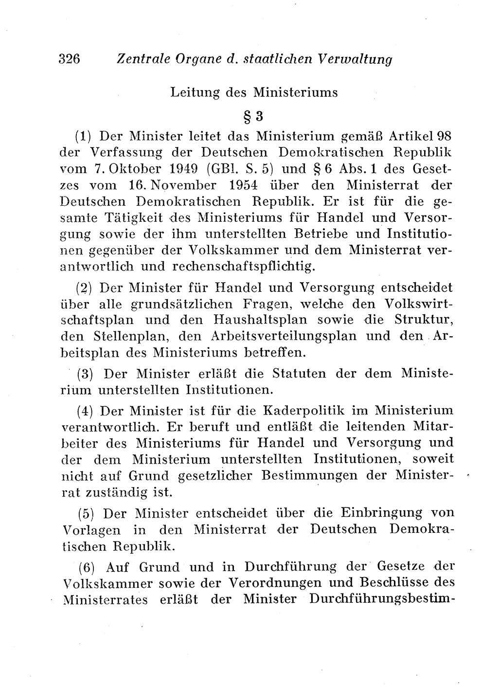 Staats- und verwaltungsrechtliche Gesetze der Deutschen Demokratischen Republik (DDR) 1958, Seite 326 (StVerwR Ges. DDR 1958, S. 326)