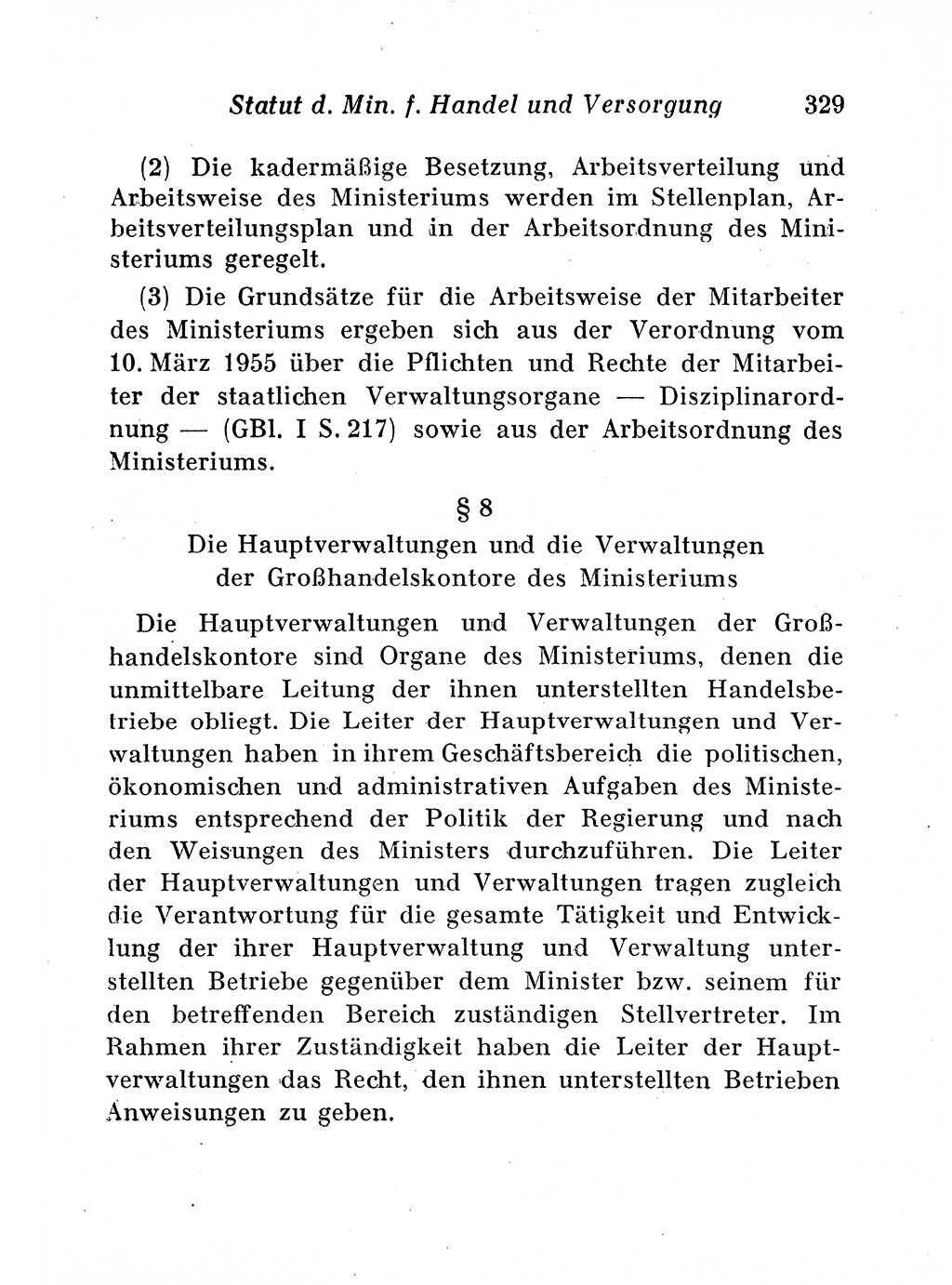 Staats- und verwaltungsrechtliche Gesetze der Deutschen Demokratischen Republik (DDR) 1958, Seite 329 (StVerwR Ges. DDR 1958, S. 329)