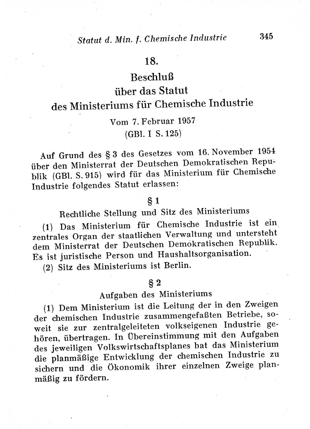 Staats- und verwaltungsrechtliche Gesetze der Deutschen Demokratischen Republik (DDR) 1958, Seite 345 (StVerwR Ges. DDR 1958, S. 345)