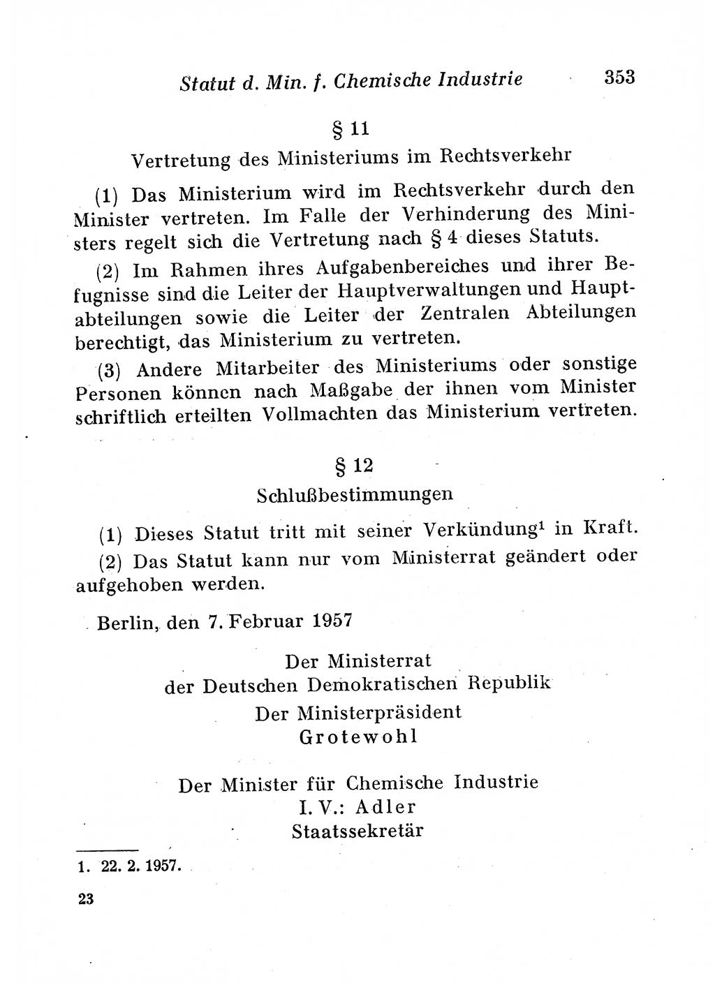 Staats- und verwaltungsrechtliche Gesetze der Deutschen Demokratischen Republik (DDR) 1958, Seite 353 (StVerwR Ges. DDR 1958, S. 353)