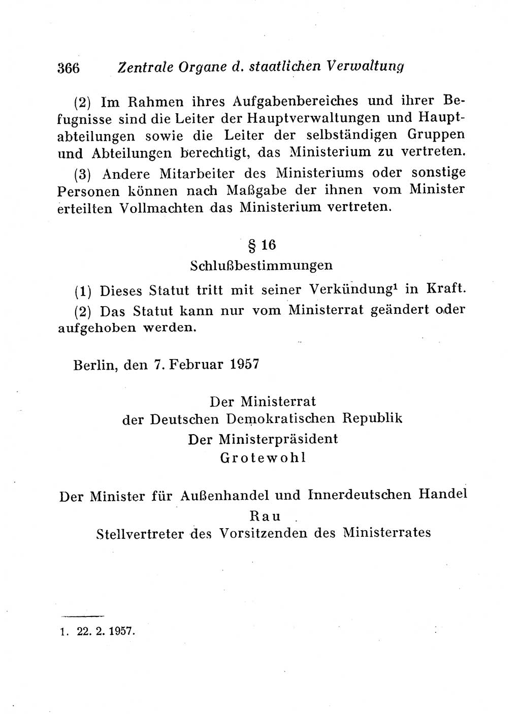 Staats- und verwaltungsrechtliche Gesetze der Deutschen Demokratischen Republik (DDR) 1958, Seite 366 (StVerwR Ges. DDR 1958, S. 366)