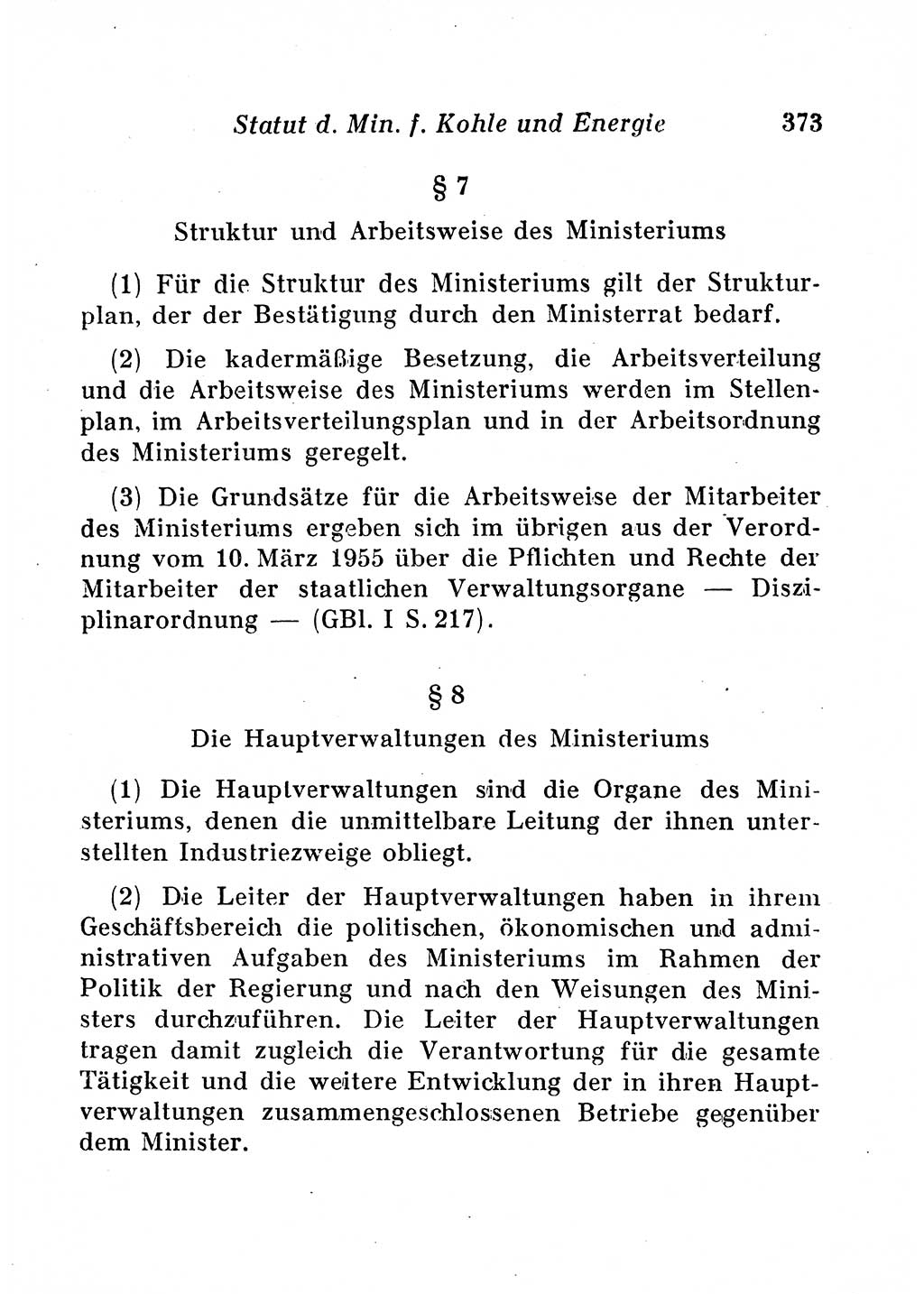 Staats- und verwaltungsrechtliche Gesetze der Deutschen Demokratischen Republik (DDR) 1958, Seite 373 (StVerwR Ges. DDR 1958, S. 373)