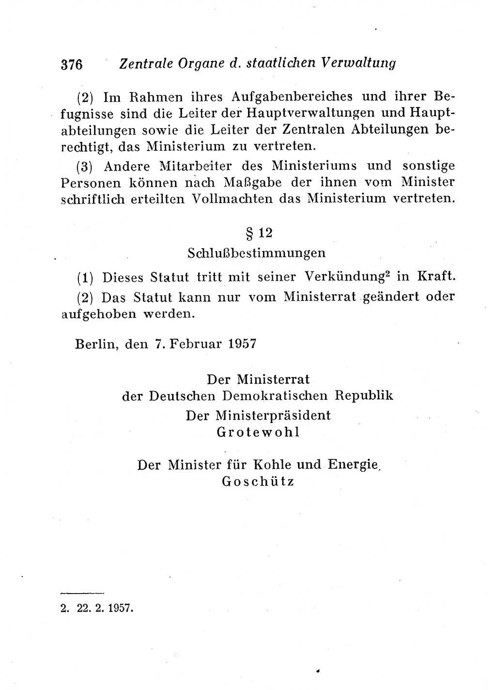 Staats- und verwaltungsrechtliche Gesetze der Deutschen Demokratischen Republik (DDR) 1958, Seite 376 (StVerwR Ges. DDR 1958, S. 376)