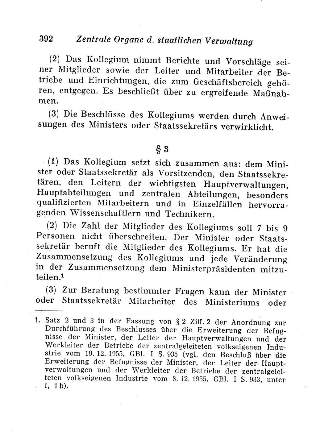 Staats- und verwaltungsrechtliche Gesetze der Deutschen Demokratischen Republik (DDR) 1958, Seite 392 (StVerwR Ges. DDR 1958, S. 392)