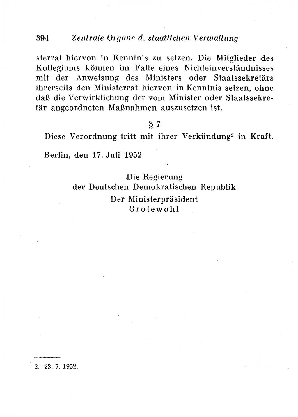 Staats- und verwaltungsrechtliche Gesetze der Deutschen Demokratischen Republik (DDR) 1958, Seite 394 (StVerwR Ges. DDR 1958, S. 394)