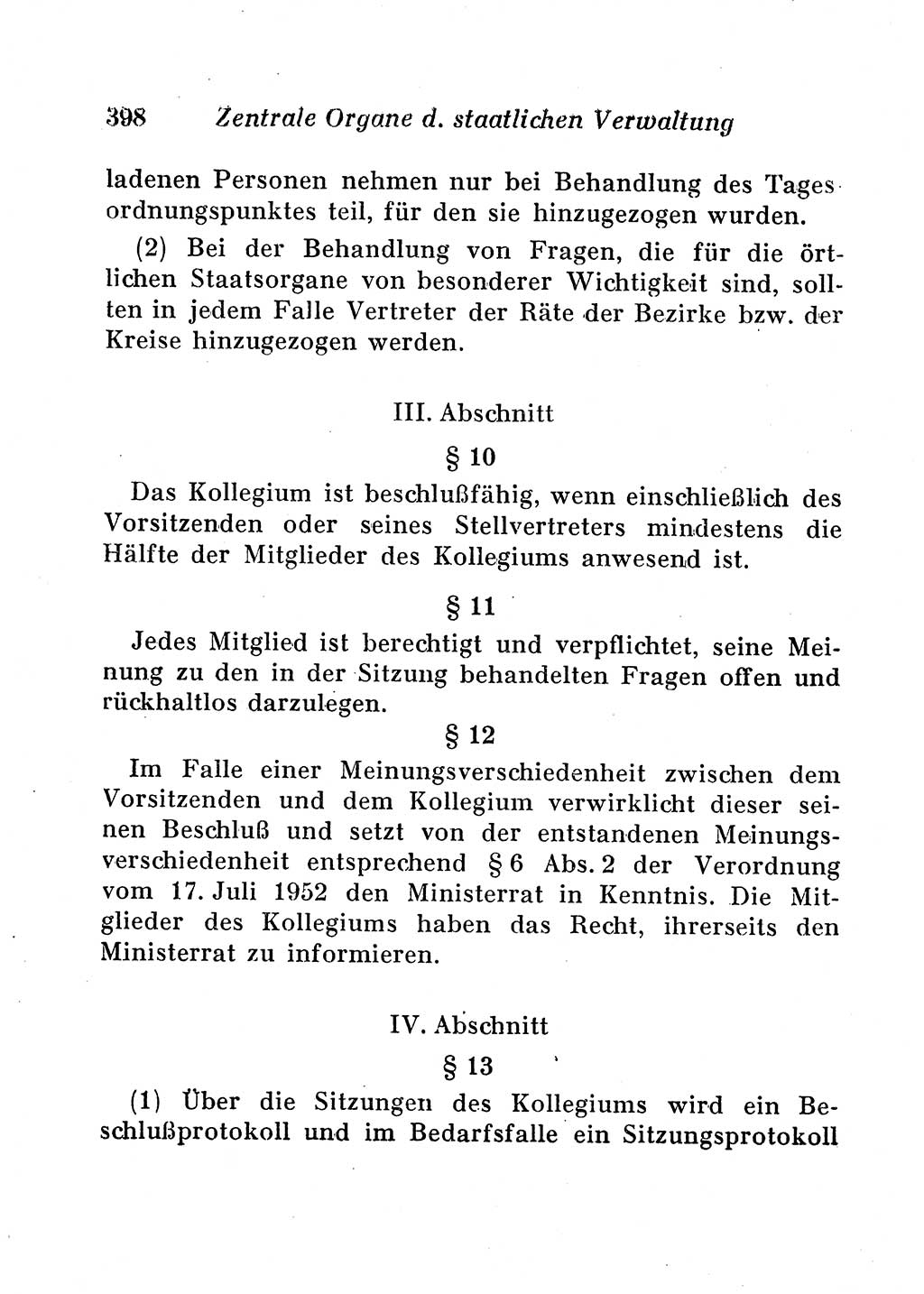 Staats- und verwaltungsrechtliche Gesetze der Deutschen Demokratischen Republik (DDR) 1958, Seite 398 (StVerwR Ges. DDR 1958, S. 398)