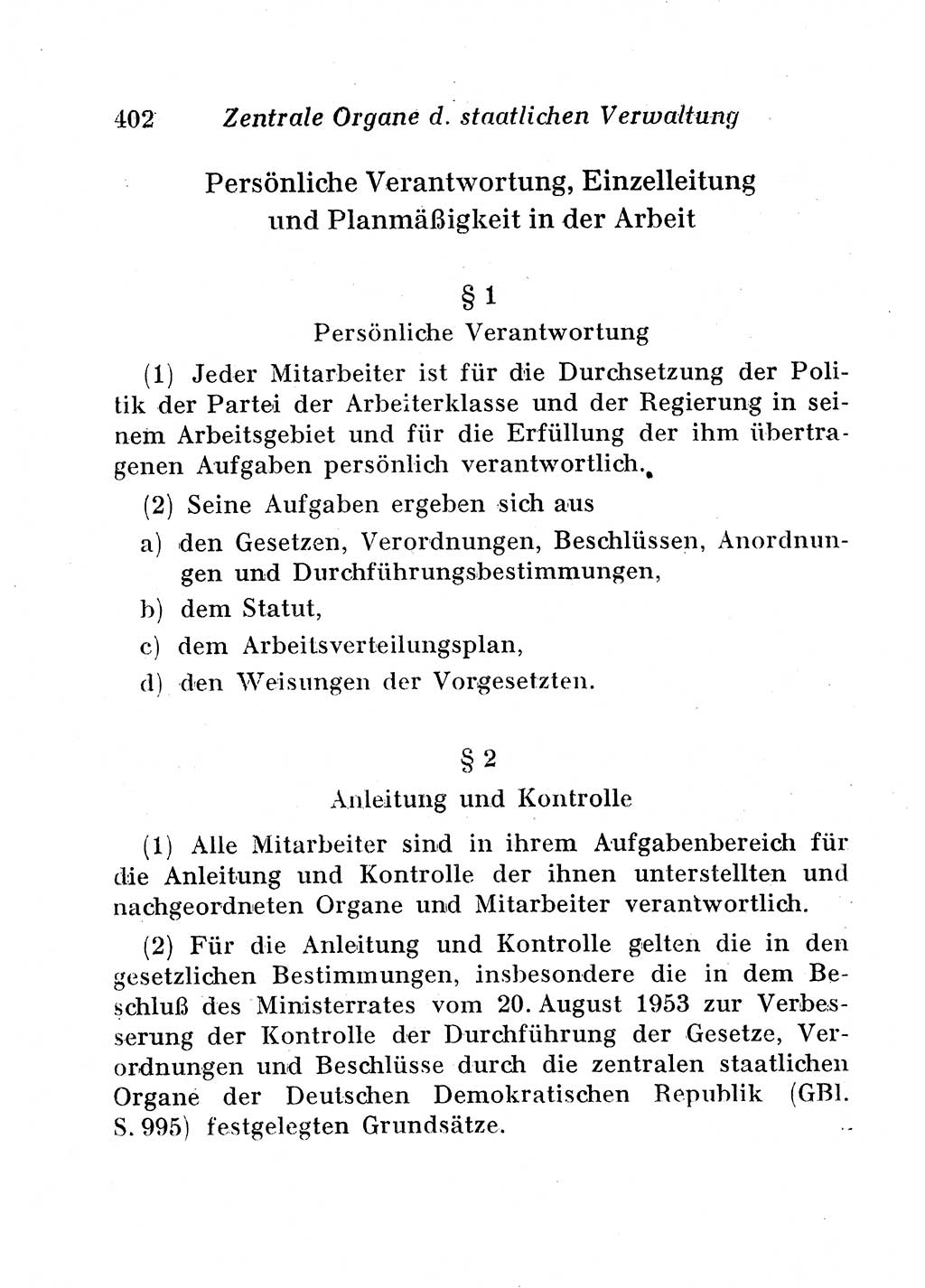 Staats- und verwaltungsrechtliche Gesetze der Deutschen Demokratischen Republik (DDR) 1958, Seite 402 (StVerwR Ges. DDR 1958, S. 402)