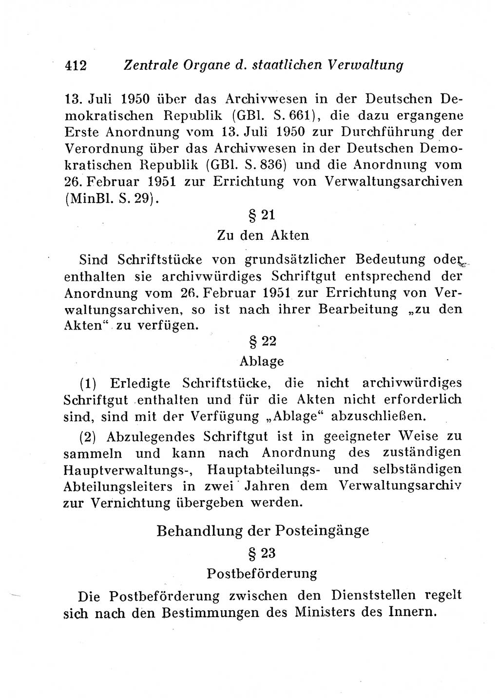 Staats- und verwaltungsrechtliche Gesetze der Deutschen Demokratischen Republik (DDR) 1958, Seite 412 (StVerwR Ges. DDR 1958, S. 412)