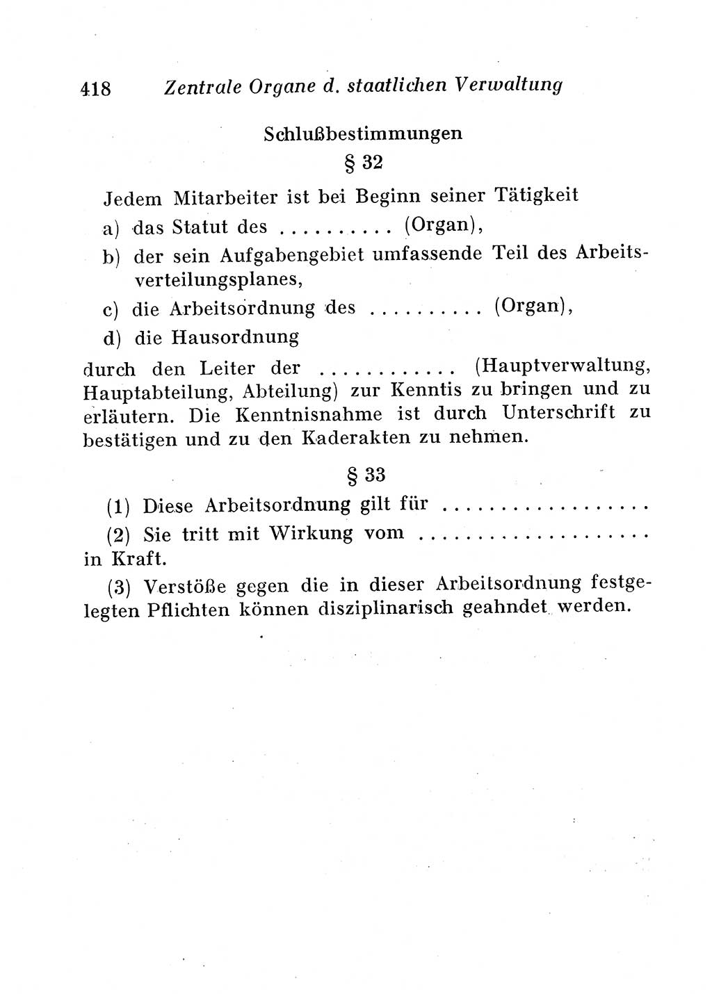 Staats- und verwaltungsrechtliche Gesetze der Deutschen Demokratischen Republik (DDR) 1958, Seite 418 (StVerwR Ges. DDR 1958, S. 418)