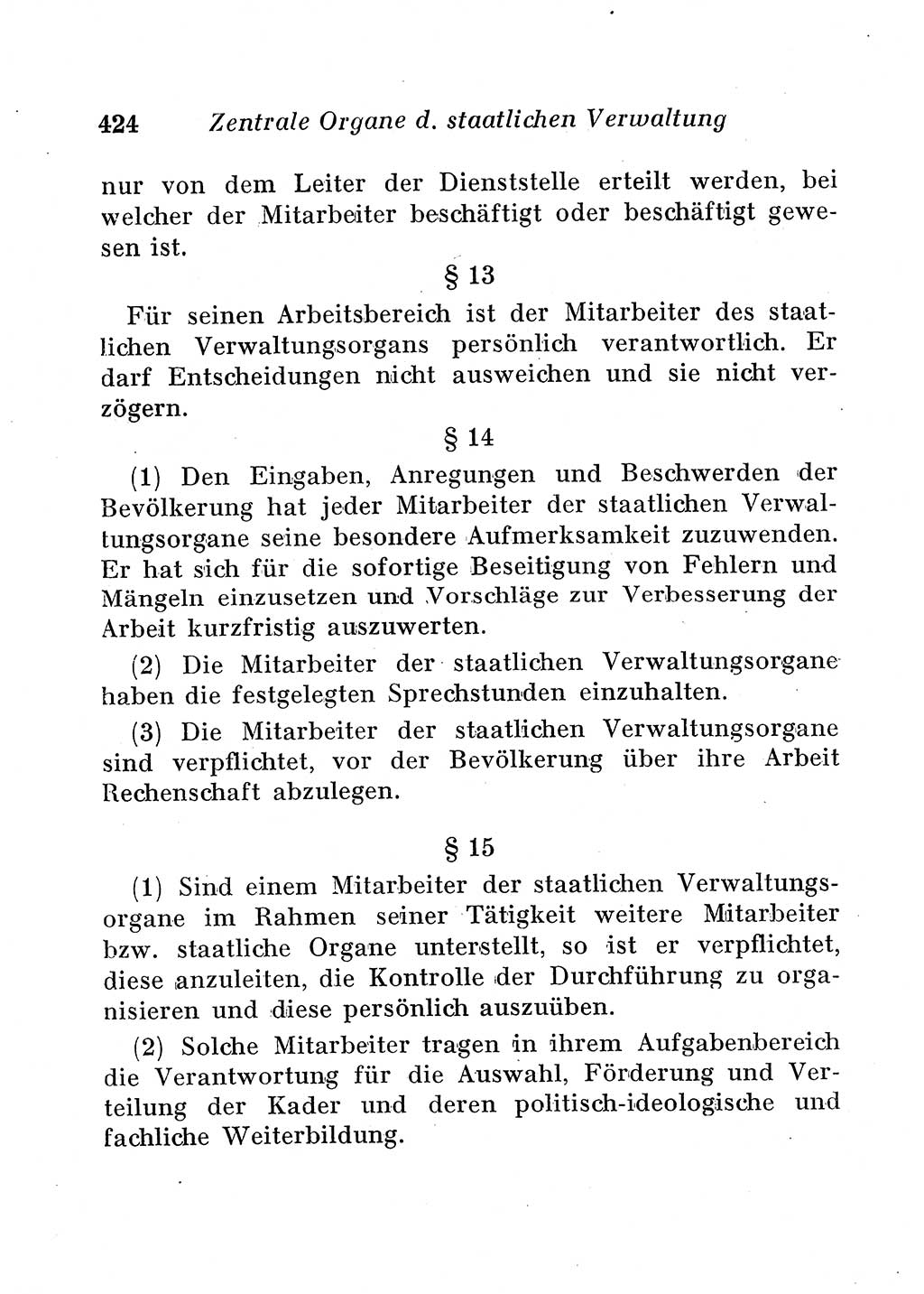 Staats- und verwaltungsrechtliche Gesetze der Deutschen Demokratischen Republik (DDR) 1958, Seite 424 (StVerwR Ges. DDR 1958, S. 424)