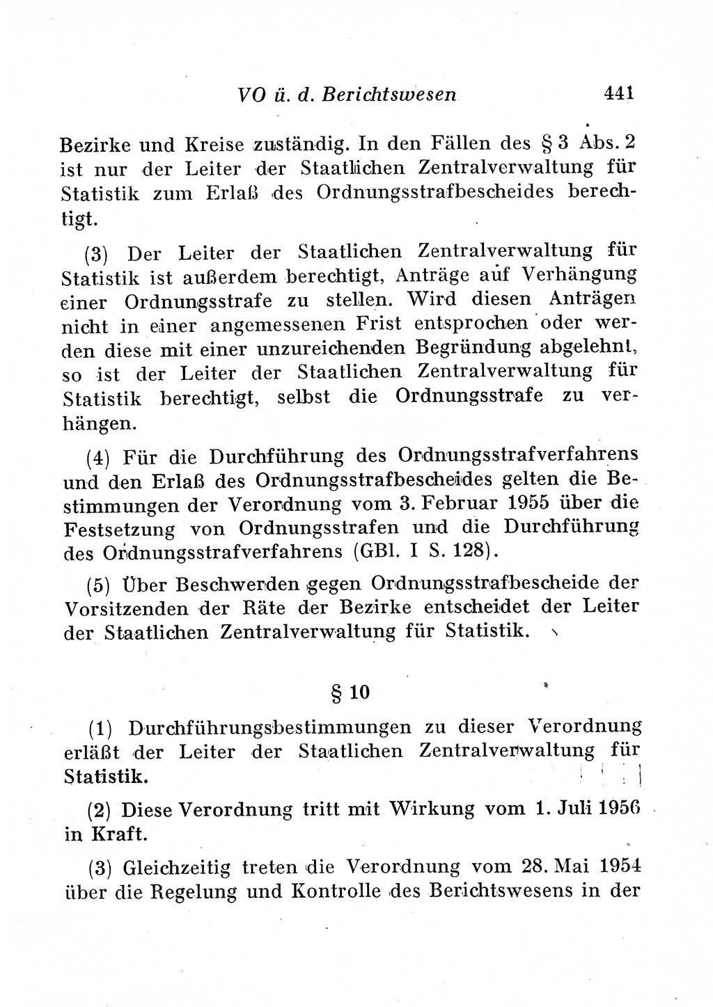 Staats- und verwaltungsrechtliche Gesetze der Deutschen Demokratischen Republik (DDR) 1958, Seite 441 (StVerwR Ges. DDR 1958, S. 441)