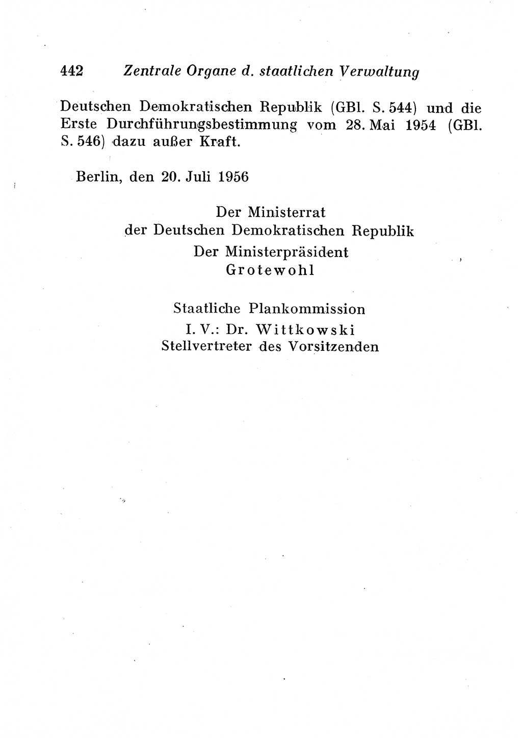 Staats- und verwaltungsrechtliche Gesetze der Deutschen Demokratischen Republik (DDR) 1958, Seite 442 (StVerwR Ges. DDR 1958, S. 442)