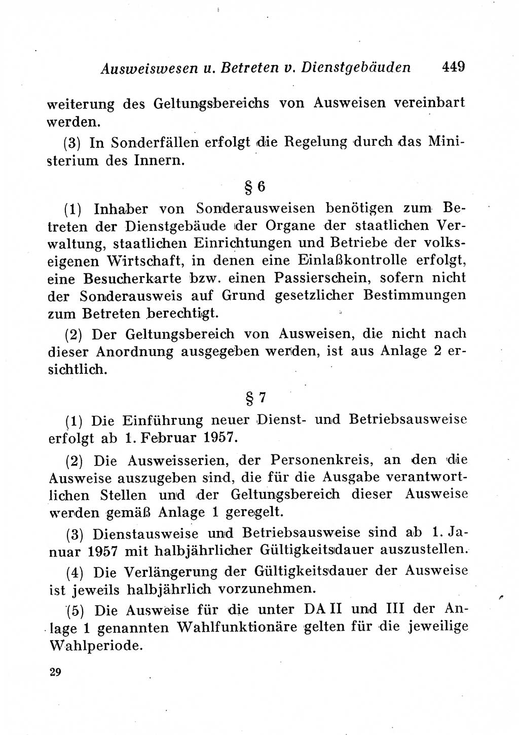Staats- und verwaltungsrechtliche Gesetze der Deutschen Demokratischen Republik (DDR) 1958, Seite 449 (StVerwR Ges. DDR 1958, S. 449)