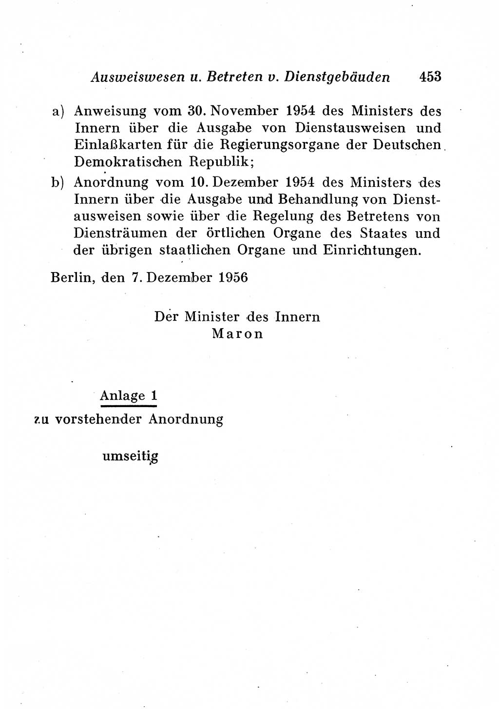 Staats- und verwaltungsrechtliche Gesetze der Deutschen Demokratischen Republik (DDR) 1958, Seite 453 (StVerwR Ges. DDR 1958, S. 453)