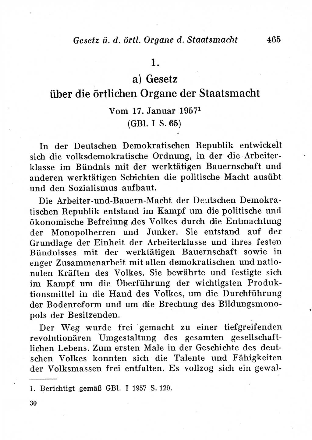 Staats- und verwaltungsrechtliche Gesetze der Deutschen Demokratischen Republik (DDR) 1958, Seite 465 (StVerwR Ges. DDR 1958, S. 465)