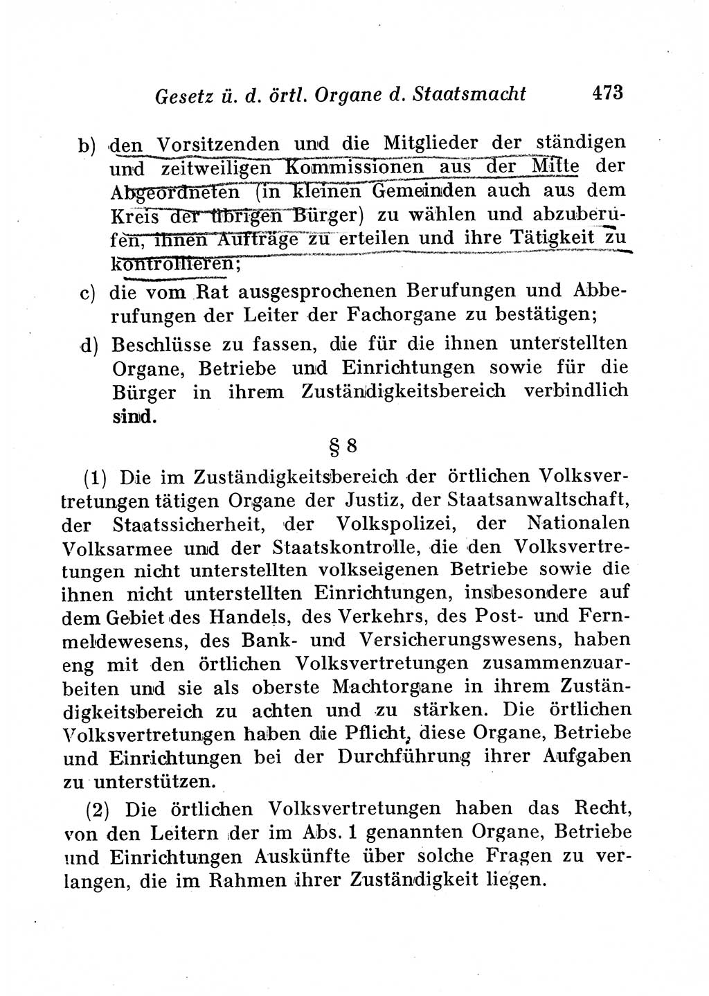 Staats- und verwaltungsrechtliche Gesetze der Deutschen Demokratischen Republik (DDR) 1958, Seite 473 (StVerwR Ges. DDR 1958, S. 473)