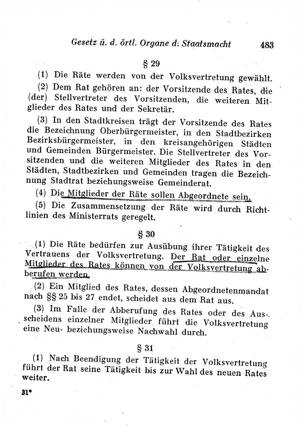 Staats- und verwaltungsrechtliche Gesetze der Deutschen Demokratischen Republik (DDR) 1958, Seite 483 (StVerwR Ges. DDR 1958, S. 483)
