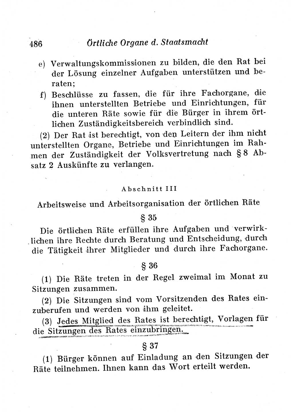 Staats- und verwaltungsrechtliche Gesetze der Deutschen Demokratischen Republik (DDR) 1958, Seite 486 (StVerwR Ges. DDR 1958, S. 486)