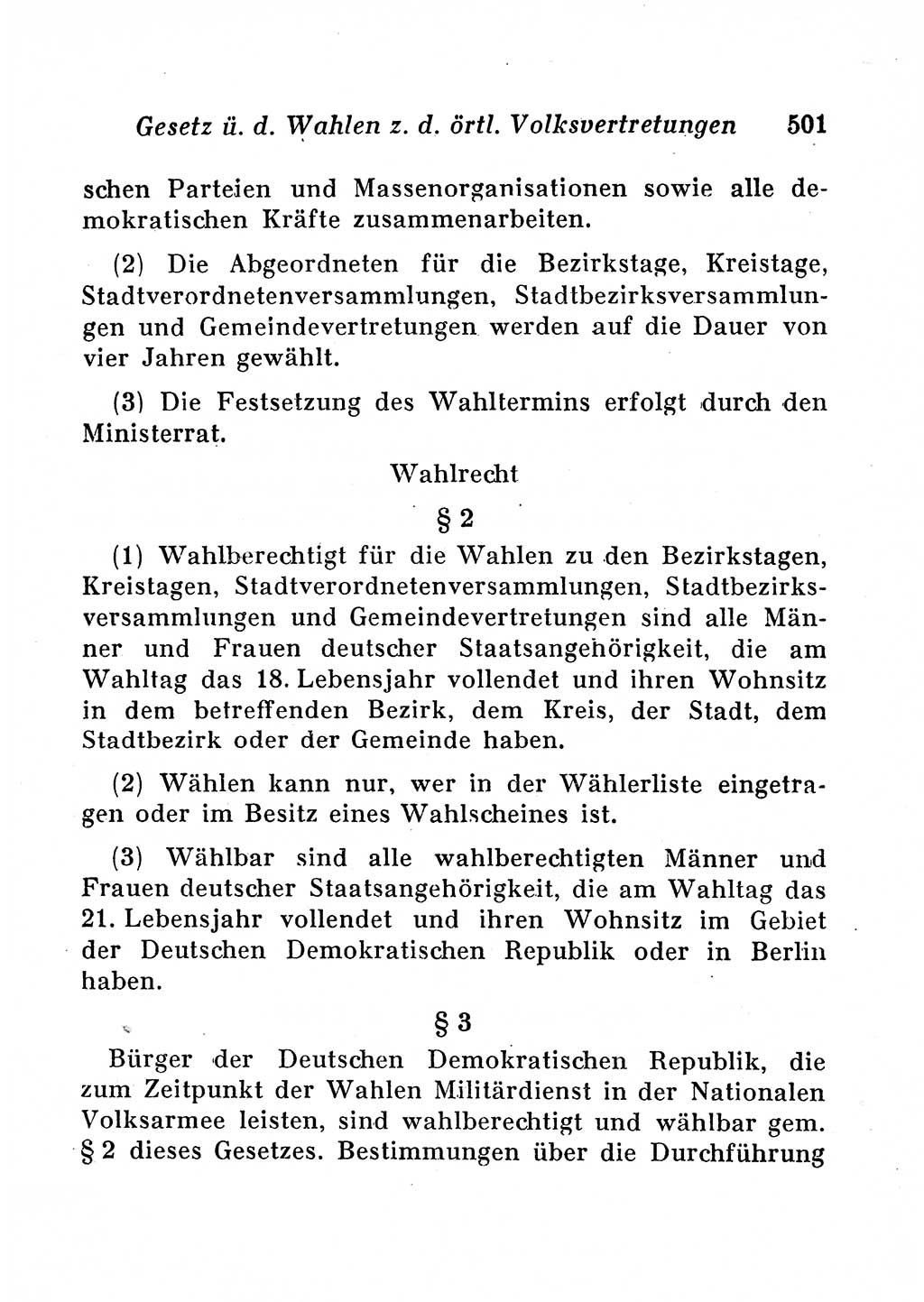 Staats- und verwaltungsrechtliche Gesetze der Deutschen Demokratischen Republik (DDR) 1958, Seite 501 (StVerwR Ges. DDR 1958, S. 501)