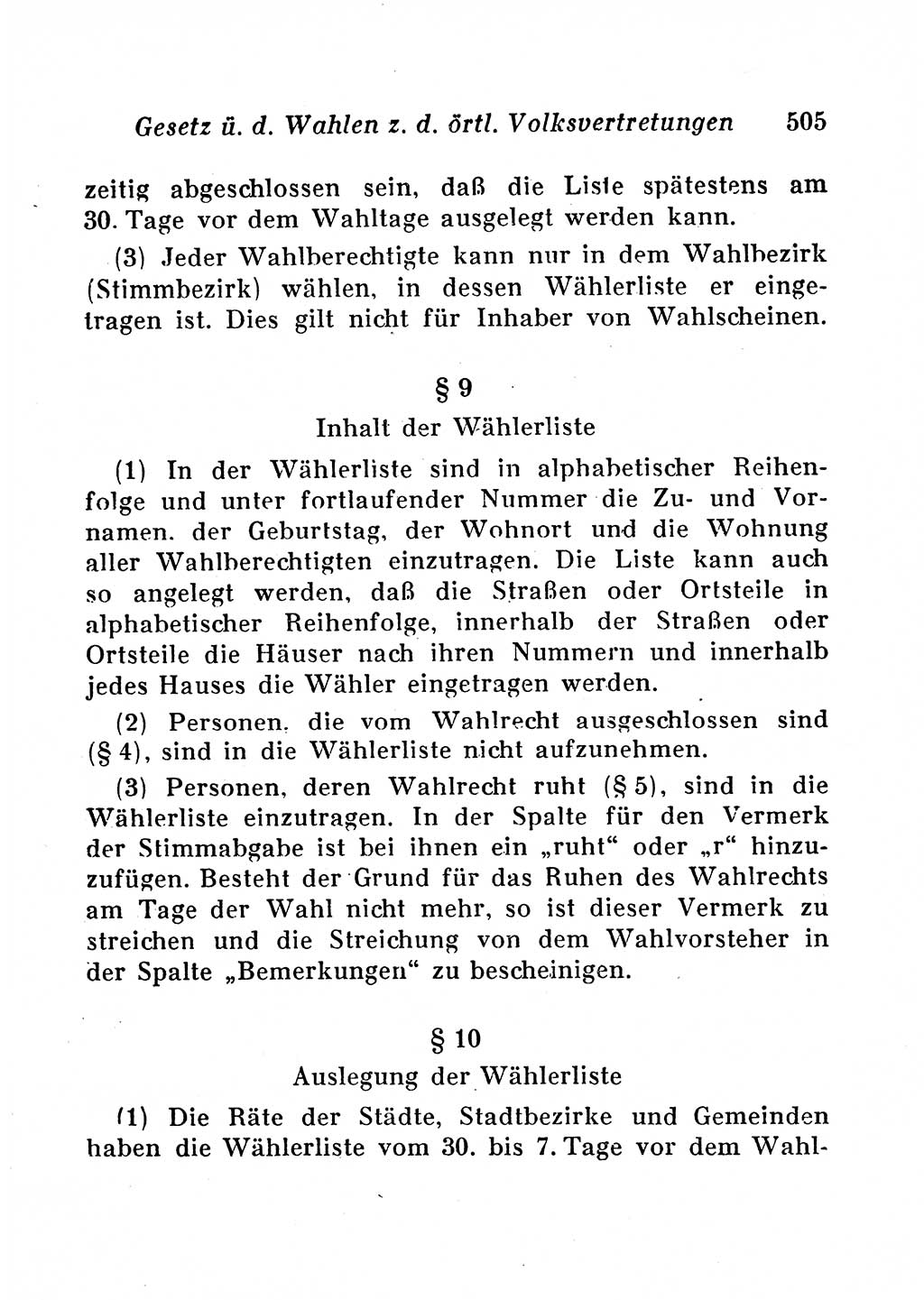 Staats- und verwaltungsrechtliche Gesetze der Deutschen Demokratischen Republik (DDR) 1958, Seite 505 (StVerwR Ges. DDR 1958, S. 505)