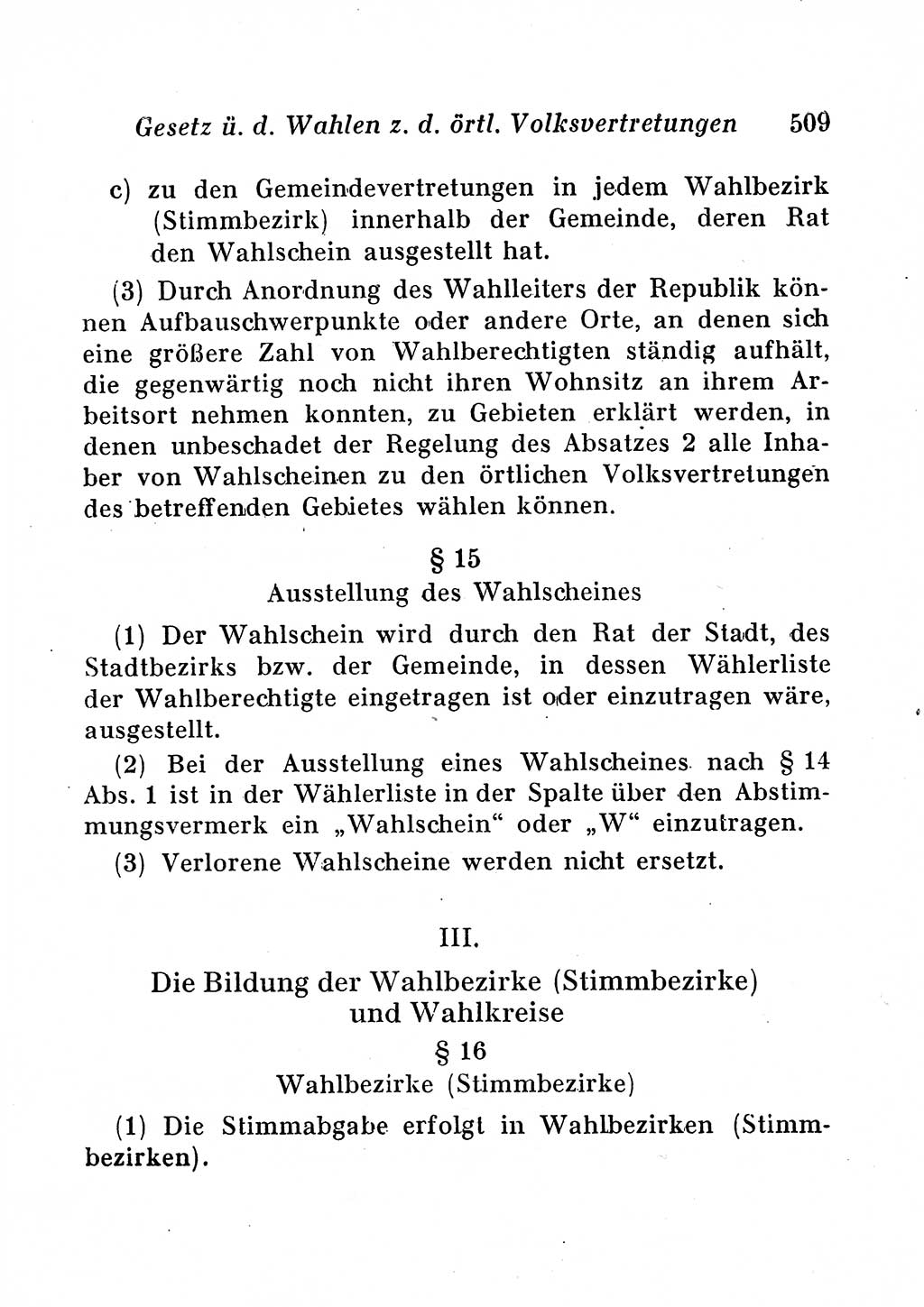 Staats- und verwaltungsrechtliche Gesetze der Deutschen Demokratischen Republik (DDR) 1958, Seite 509 (StVerwR Ges. DDR 1958, S. 509)