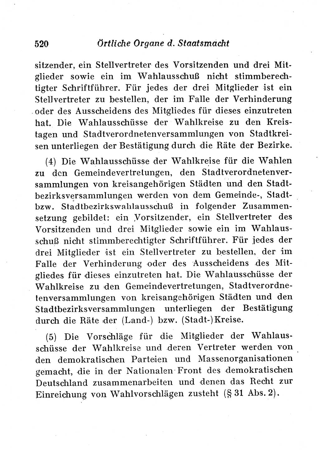 Staats- und verwaltungsrechtliche Gesetze der Deutschen Demokratischen Republik (DDR) 1958, Seite 520 (StVerwR Ges. DDR 1958, S. 520)