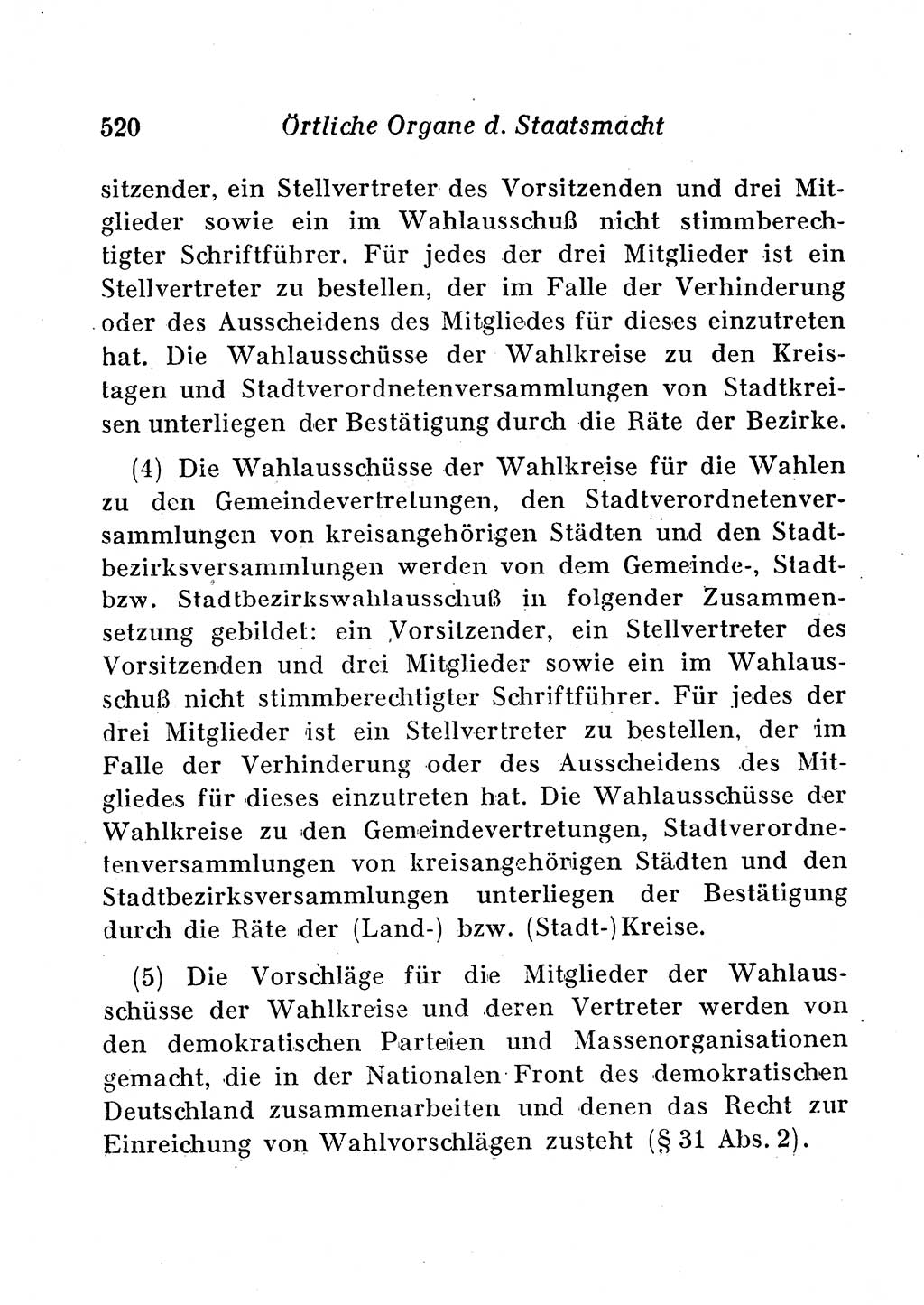 Staats- und verwaltungsrechtliche Gesetze der Deutschen Demokratischen Republik (DDR) 1958, Seite 520 (StVerwR Ges. DDR 1958, S. 520)