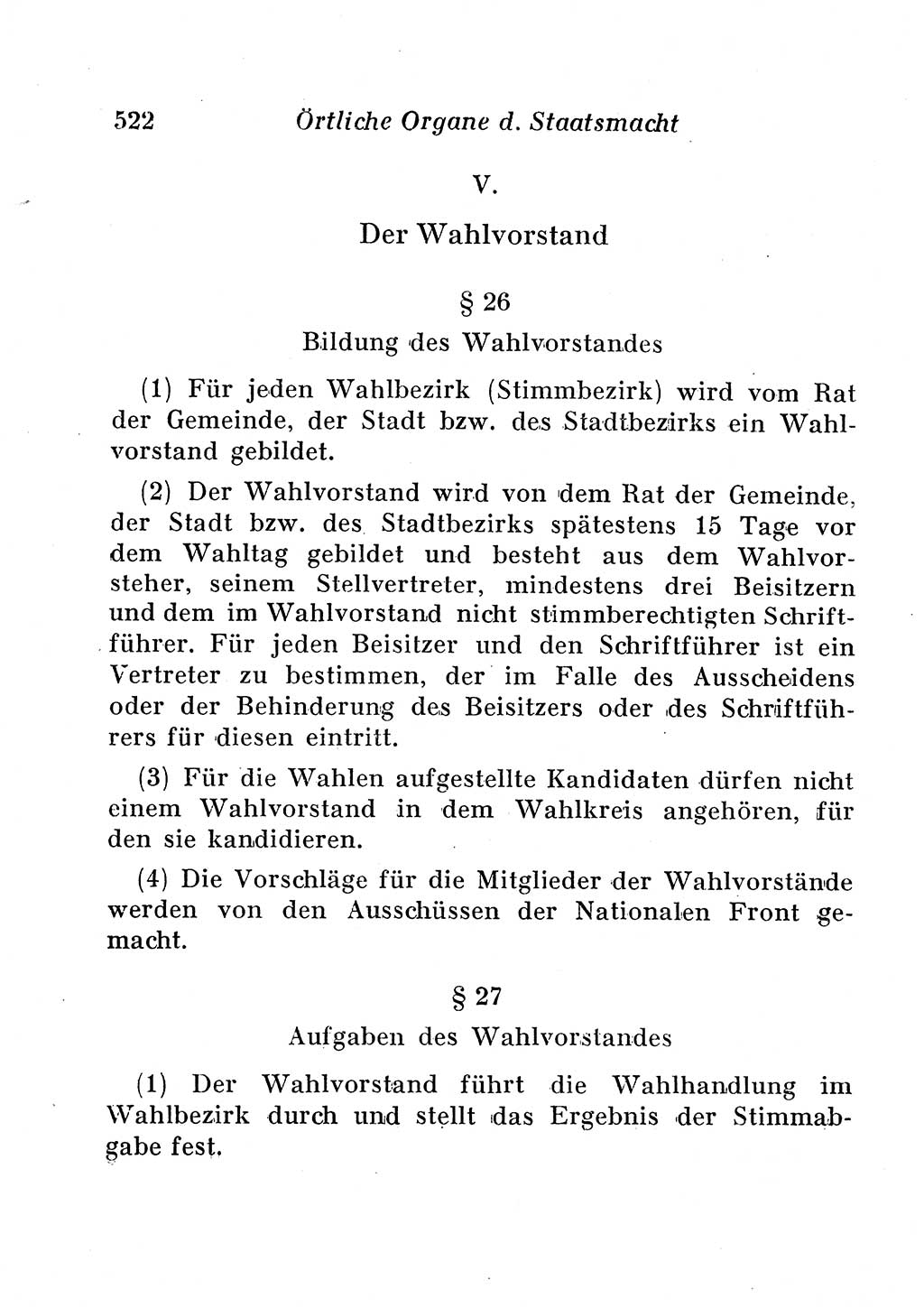 Staats- und verwaltungsrechtliche Gesetze der Deutschen Demokratischen Republik (DDR) 1958, Seite 522 (StVerwR Ges. DDR 1958, S. 522)