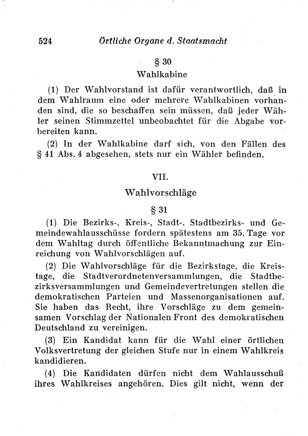 Staats- und verwaltungsrechtliche Gesetze der Deutschen Demokratischen Republik (DDR) 1958, Seite 524 (StVerwR Ges. DDR 1958, S. 524)