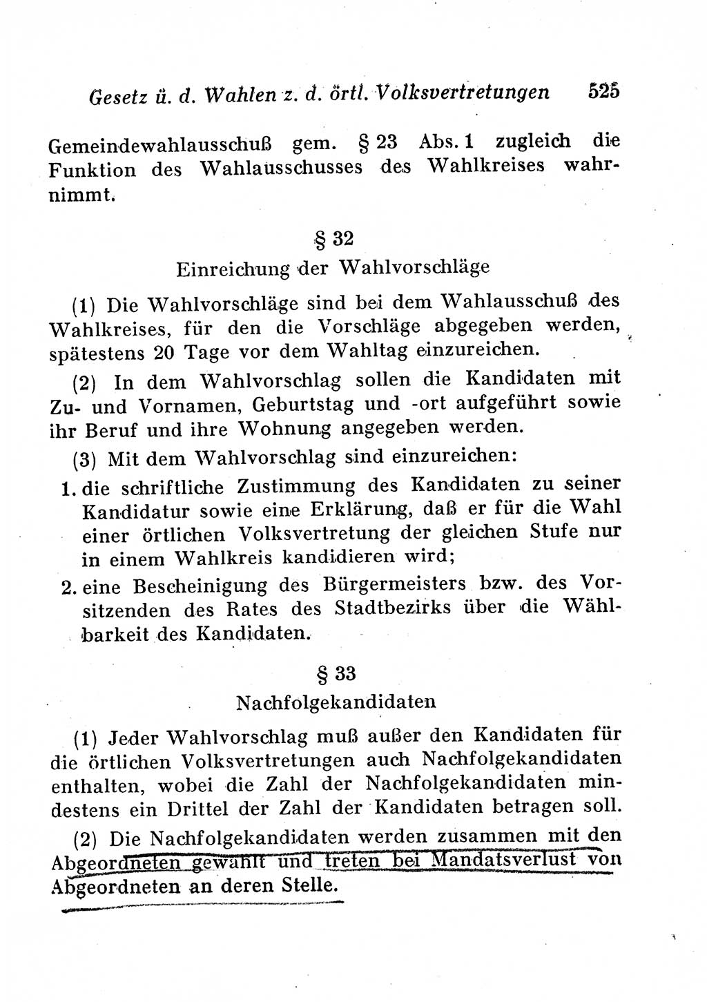 Staats- und verwaltungsrechtliche Gesetze der Deutschen Demokratischen Republik (DDR) 1958, Seite 525 (StVerwR Ges. DDR 1958, S. 525)