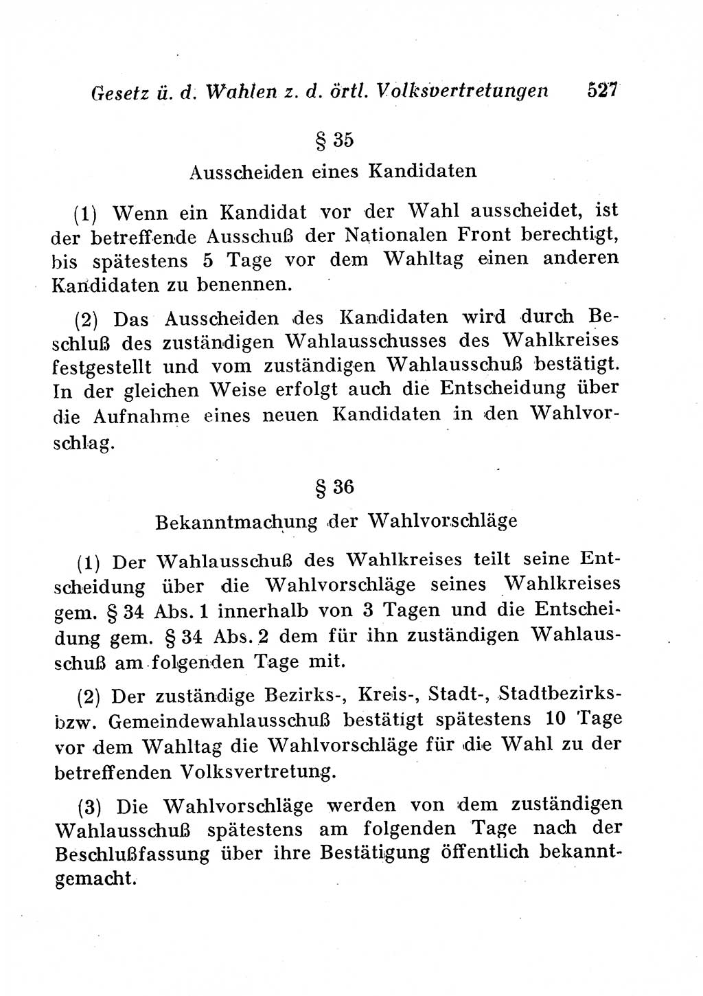 Staats- und verwaltungsrechtliche Gesetze der Deutschen Demokratischen Republik (DDR) 1958, Seite 527 (StVerwR Ges. DDR 1958, S. 527)