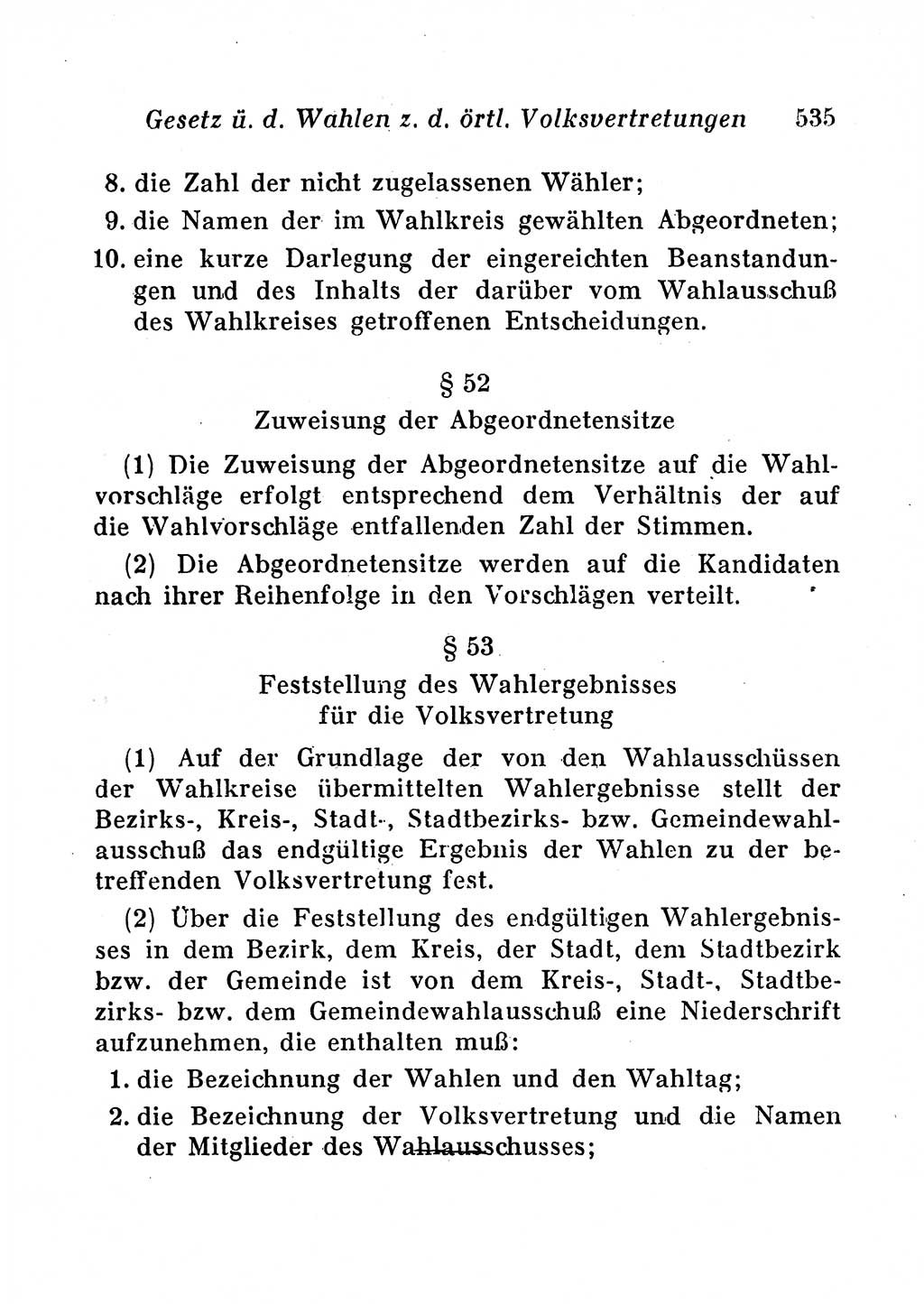 Staats- und verwaltungsrechtliche Gesetze der Deutschen Demokratischen Republik (DDR) 1958, Seite 535 (StVerwR Ges. DDR 1958, S. 535)
