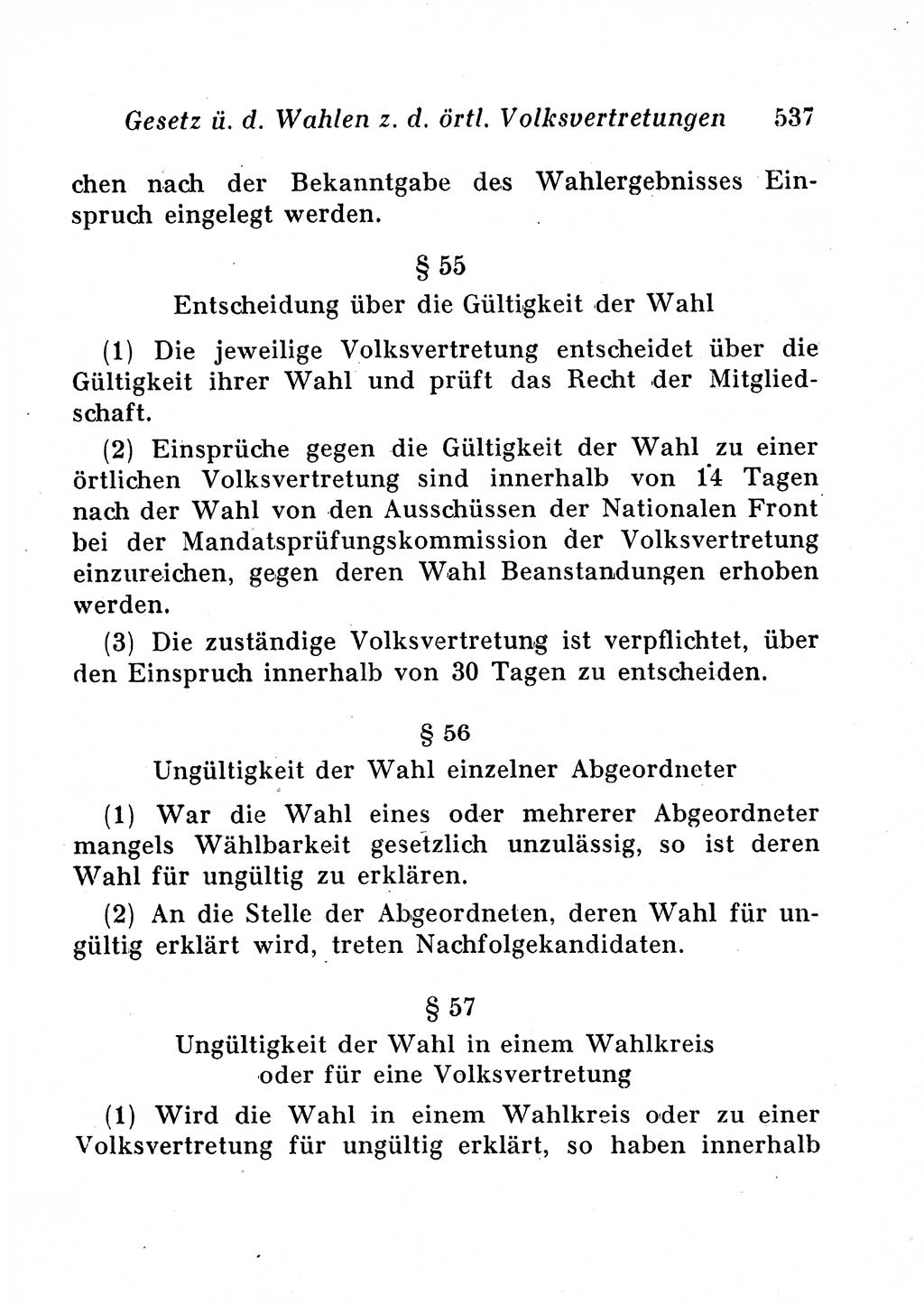 Staats- und verwaltungsrechtliche Gesetze der Deutschen Demokratischen Republik (DDR) 1958, Seite 537 (StVerwR Ges. DDR 1958, S. 537)