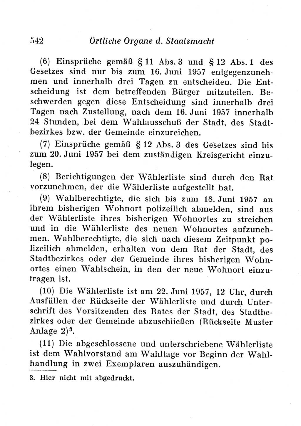 Staats- und verwaltungsrechtliche Gesetze der Deutschen Demokratischen Republik (DDR) 1958, Seite 542 (StVerwR Ges. DDR 1958, S. 542)