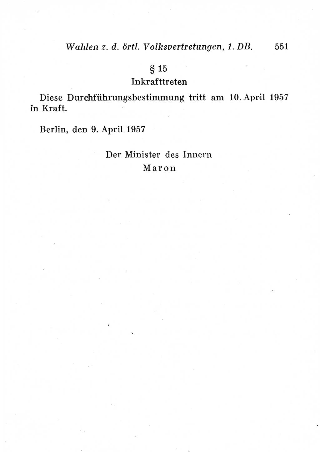 Staats- und verwaltungsrechtliche Gesetze der Deutschen Demokratischen Republik (DDR) 1958, Seite 551 (StVerwR Ges. DDR 1958, S. 551)