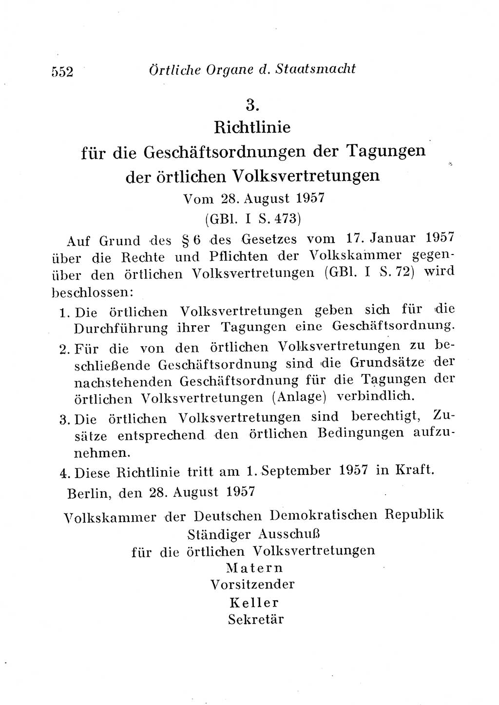 Staats- und verwaltungsrechtliche Gesetze der Deutschen Demokratischen Republik (DDR) 1958, Seite 552 (StVerwR Ges. DDR 1958, S. 552)