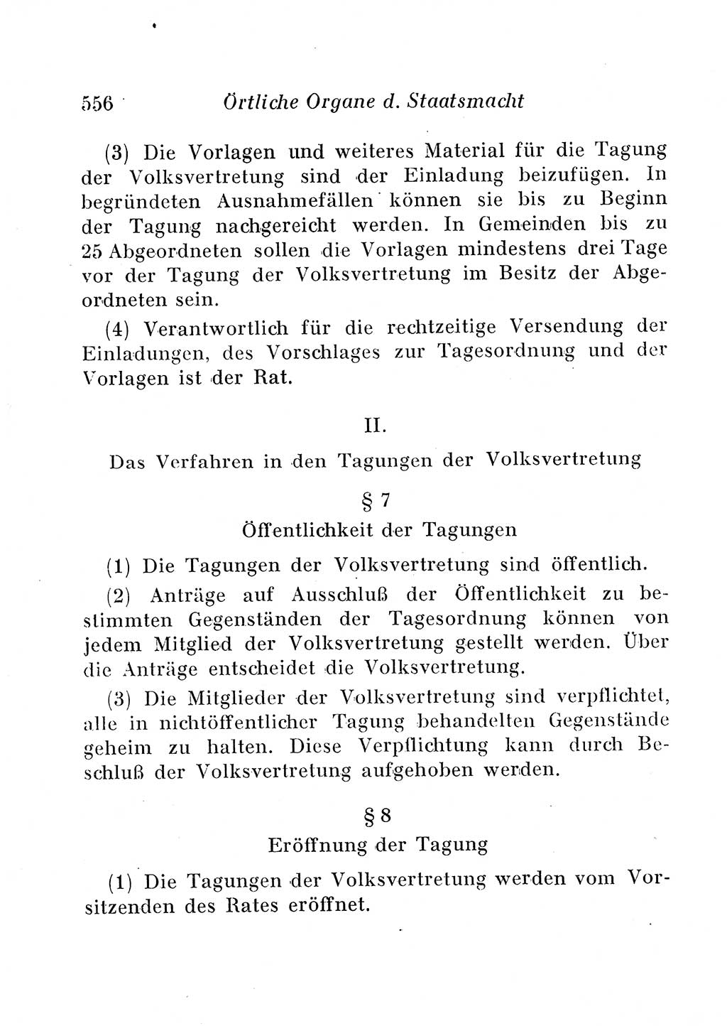 Staats- und verwaltungsrechtliche Gesetze der Deutschen Demokratischen Republik (DDR) 1958, Seite 556 (StVerwR Ges. DDR 1958, S. 556)