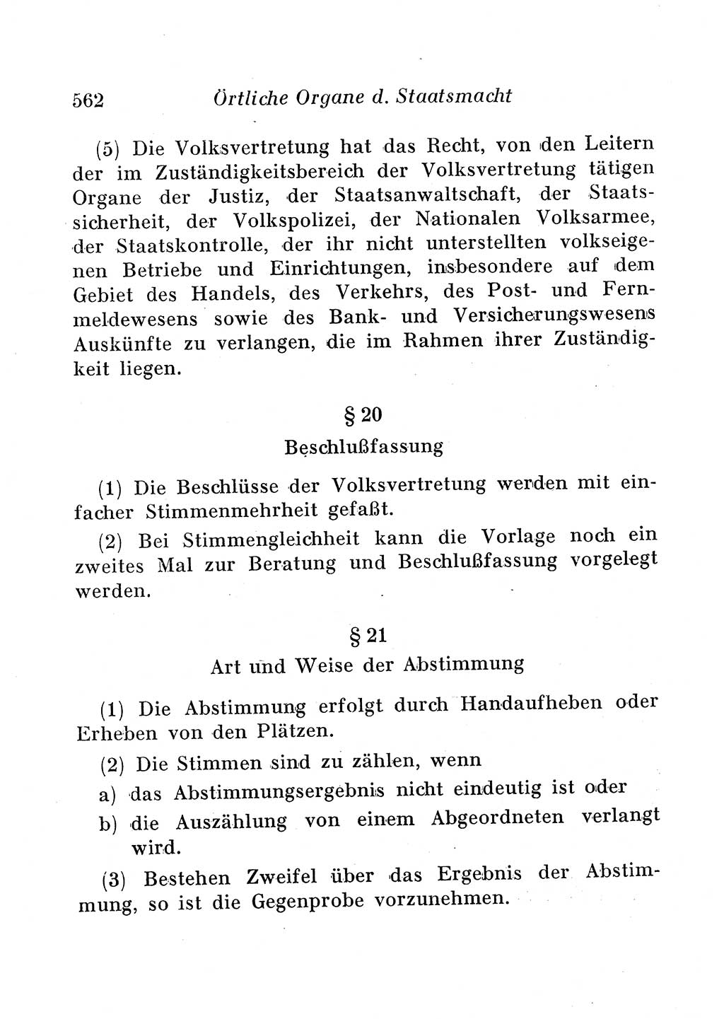 Staats- und verwaltungsrechtliche Gesetze der Deutschen Demokratischen Republik (DDR) 1958, Seite 562 (StVerwR Ges. DDR 1958, S. 562)